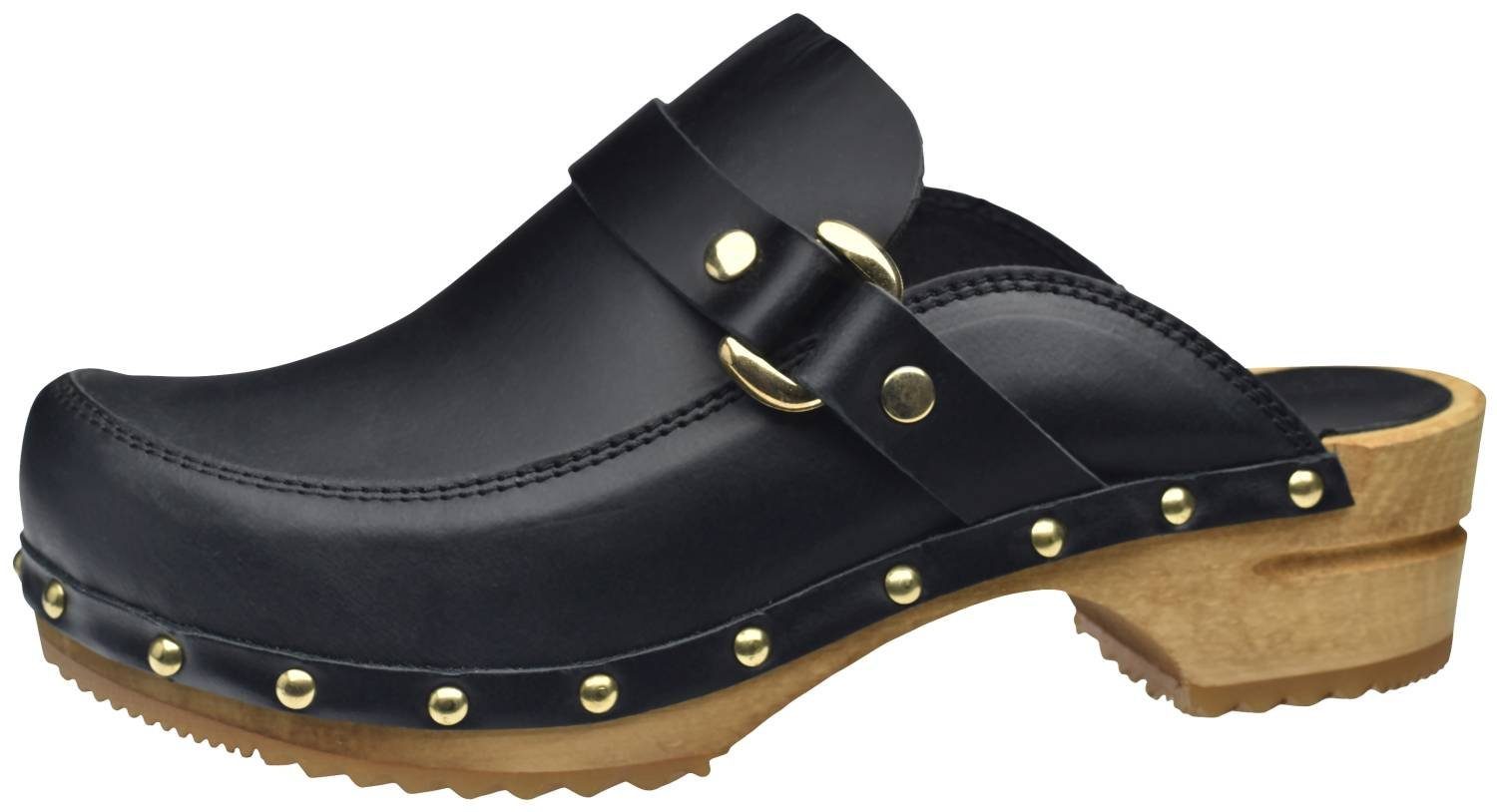 Sanita Wood Lillen Black Clog