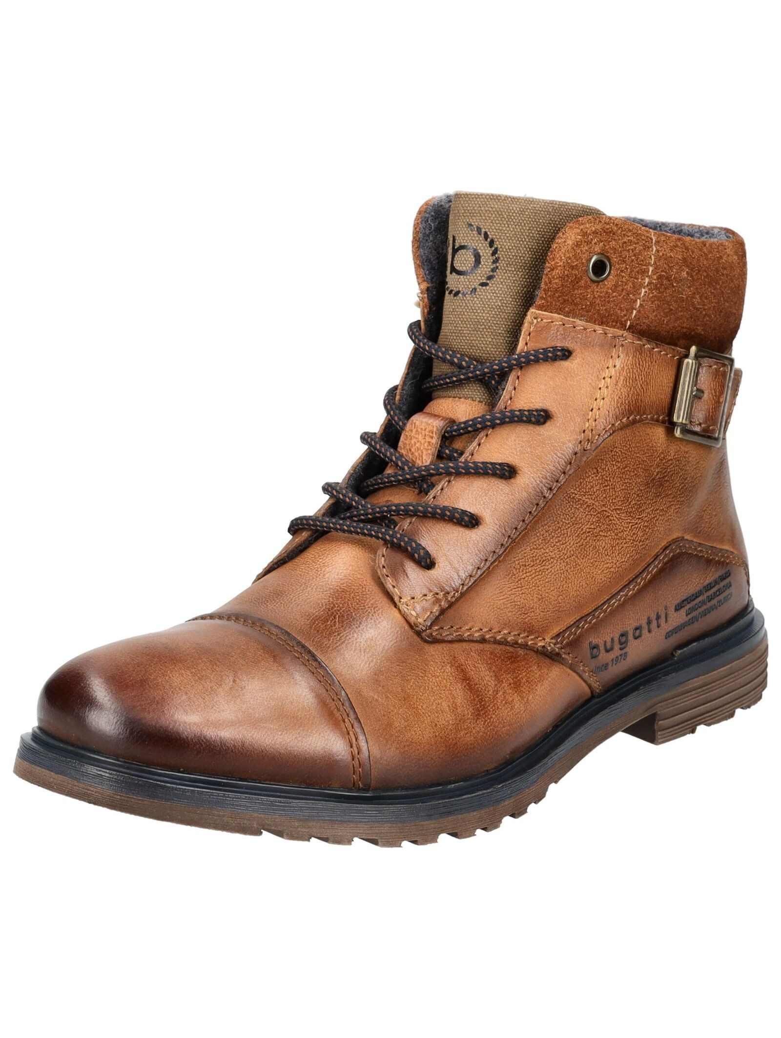 bugatti bugatti Stiefelette Nubukleder Schnürstiefelette