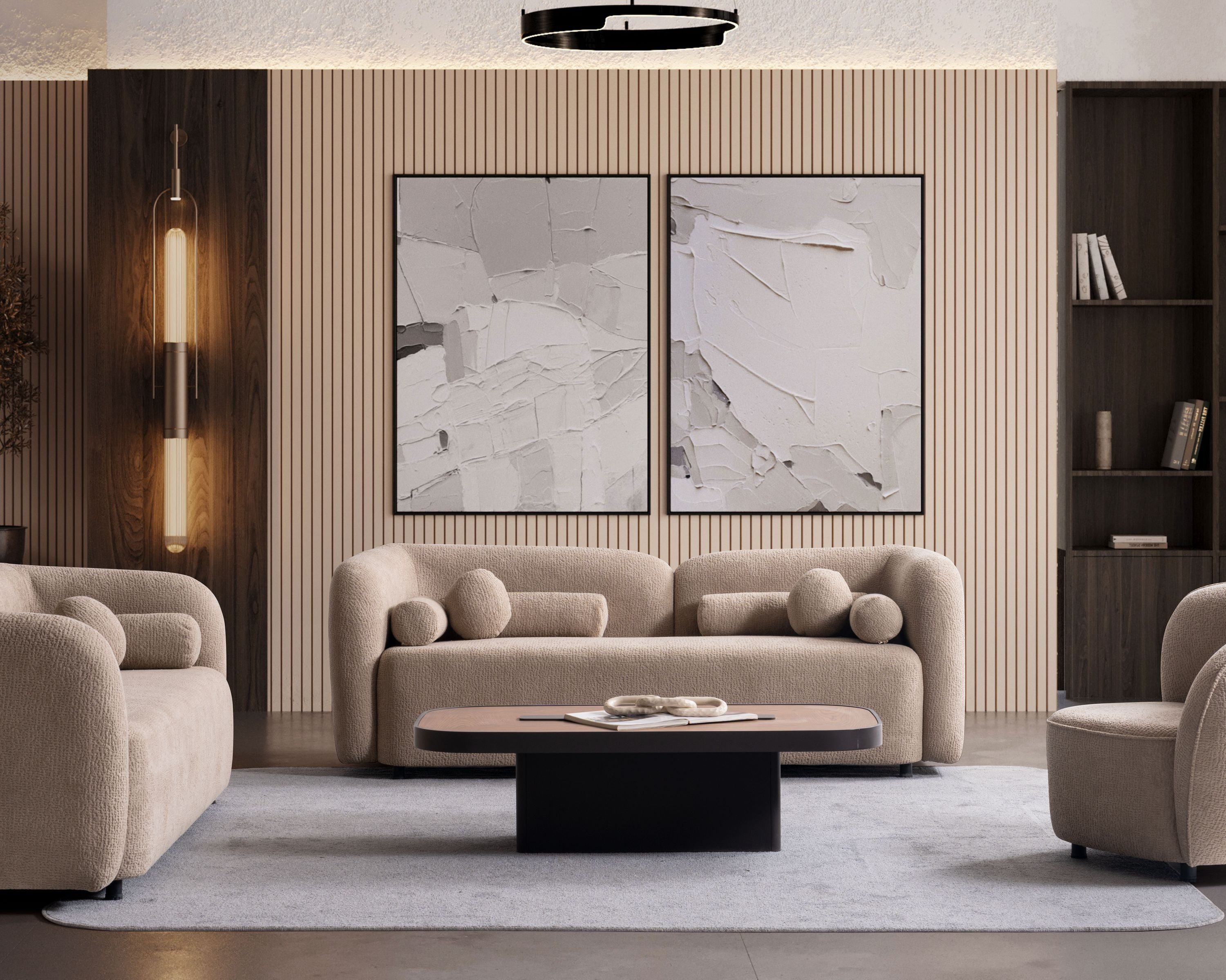 Özberk Sofa Luna, Spar-Set, Sofagarnitur Luna 3-3-1 mit 12 Kissen