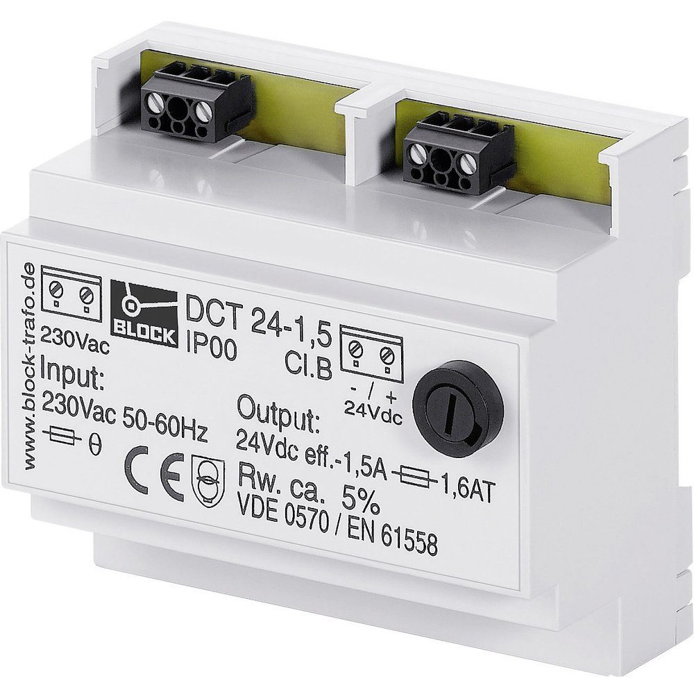 Block BLOCK DCT 12-1 Ungeregelte Gleichstromversorgung 12 V/DC 1 A 12 W Anz Hutschienen-Netzteil