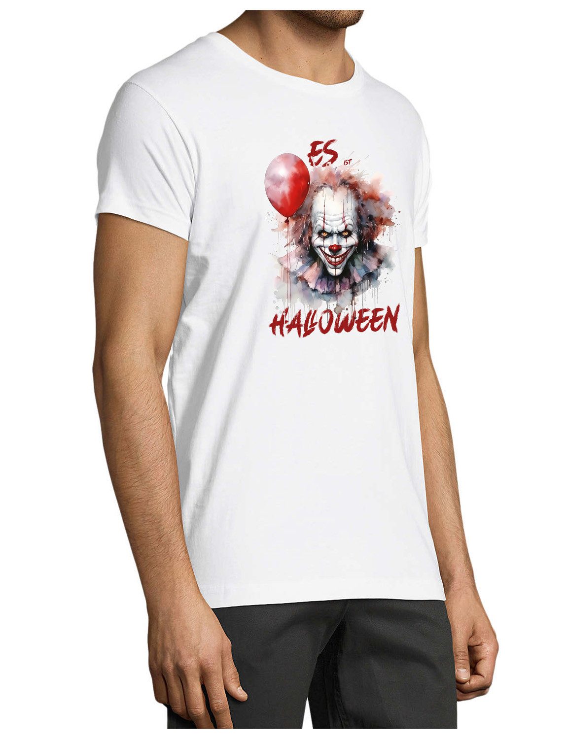MyDesign24 T-Shirt Herren Halloween Shirt mit einzigartigem Clownsmotiv Es ist Halloween Shirt Regular Fit i432