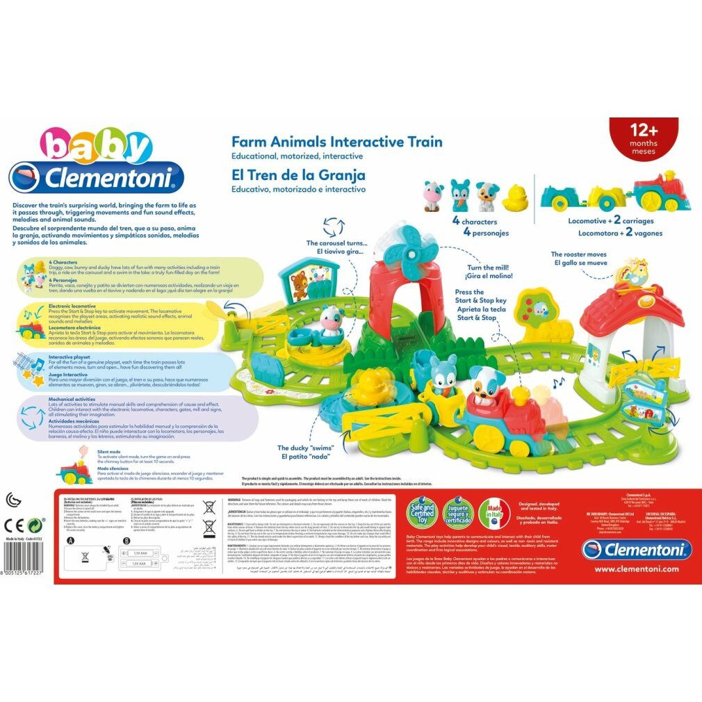 Clementoni® Spielmatte CLEMENTONI BABY Interaktives Spielset Zug auf dem Bauernhof