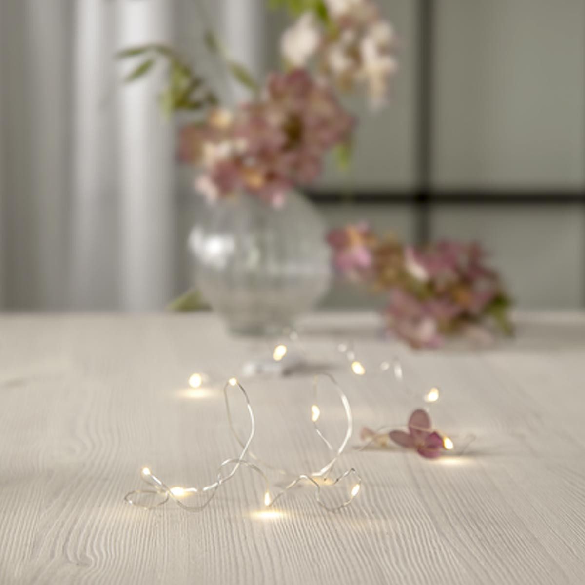 STAR TRADING LED-Lichterkette Draht-Lichterkette DREWDROPS, 12 LED warmweiß, 1m