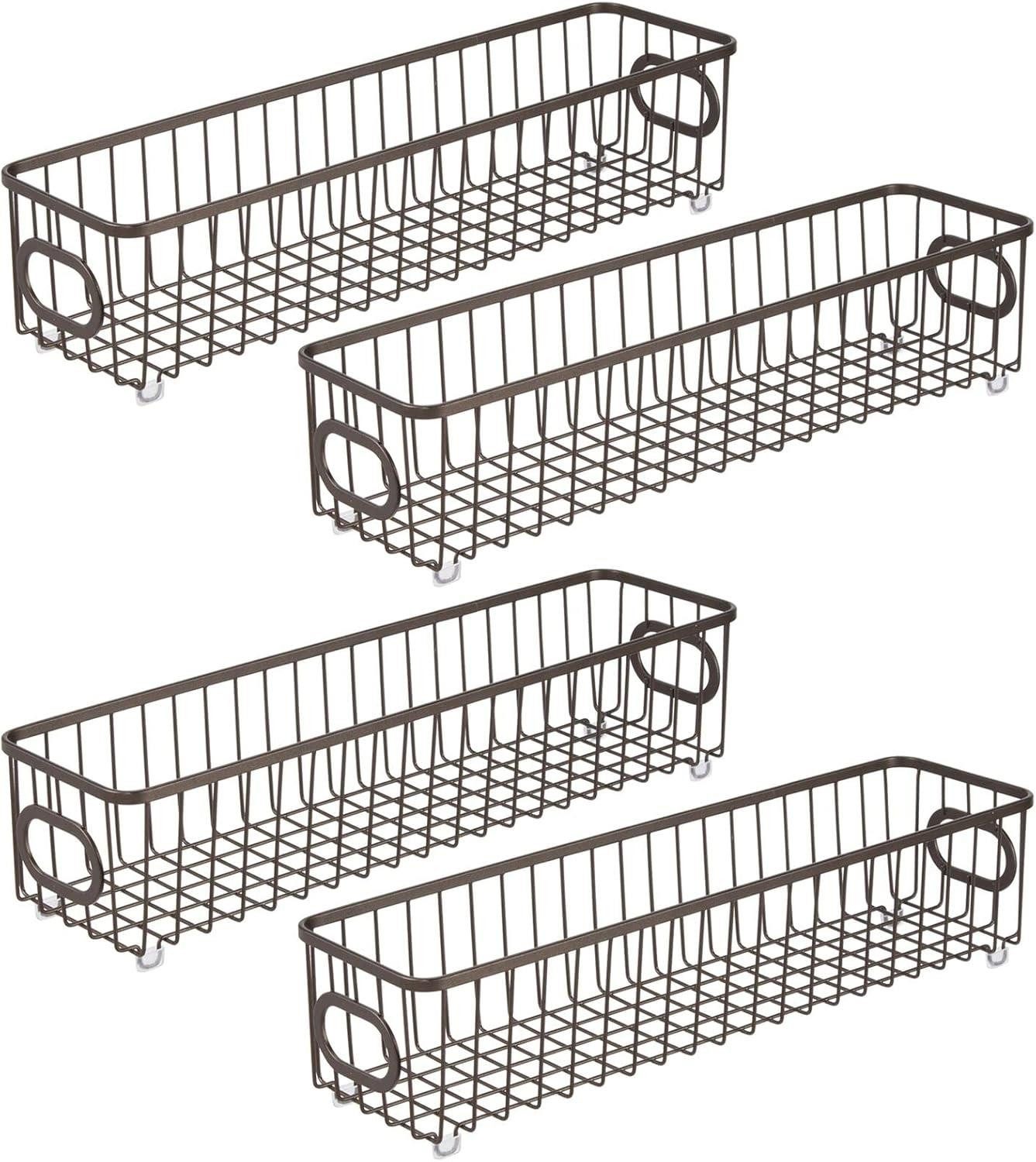mDesign Aufbewahrungssystem mDesign Küchenkorb Drahtkorb Aufbewahrung Organizer 4er-Set Metall B