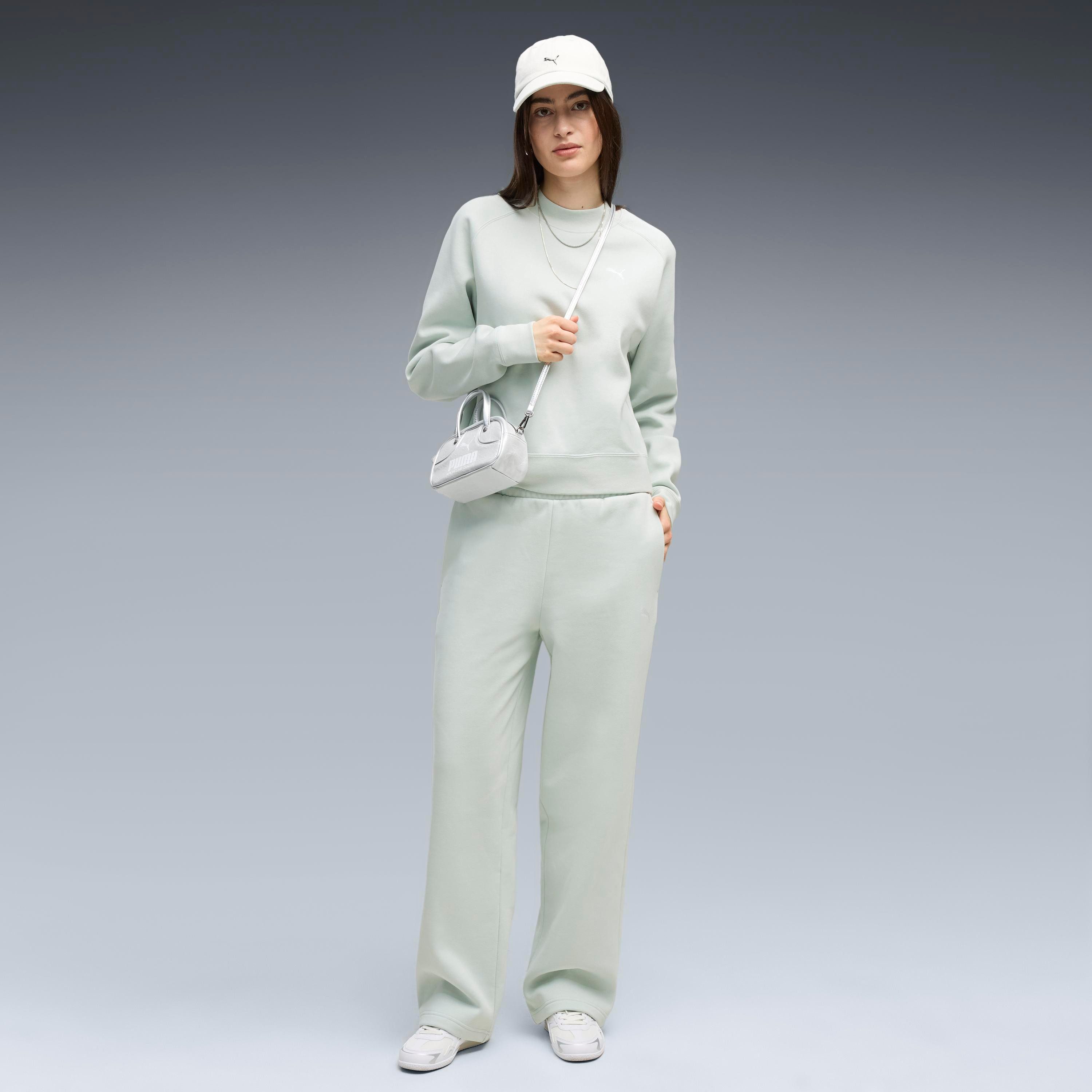 PUMA Trainingsanzug LOUNGEWEAR STANDARD SWEAT SUITT FL CL (2-tlg), zweiteiliges Set, mit Langarm-Oberteil, aus Baumwolle und Polyester