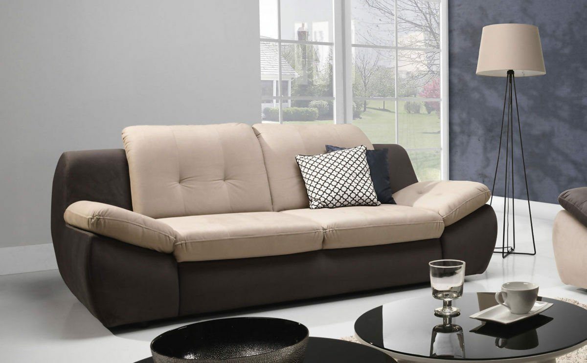 JVmoebel Sofa Designer 3 Sitzer Relax Sofas Club Lounge Sofa Textil Polster Couch, Made in Europe