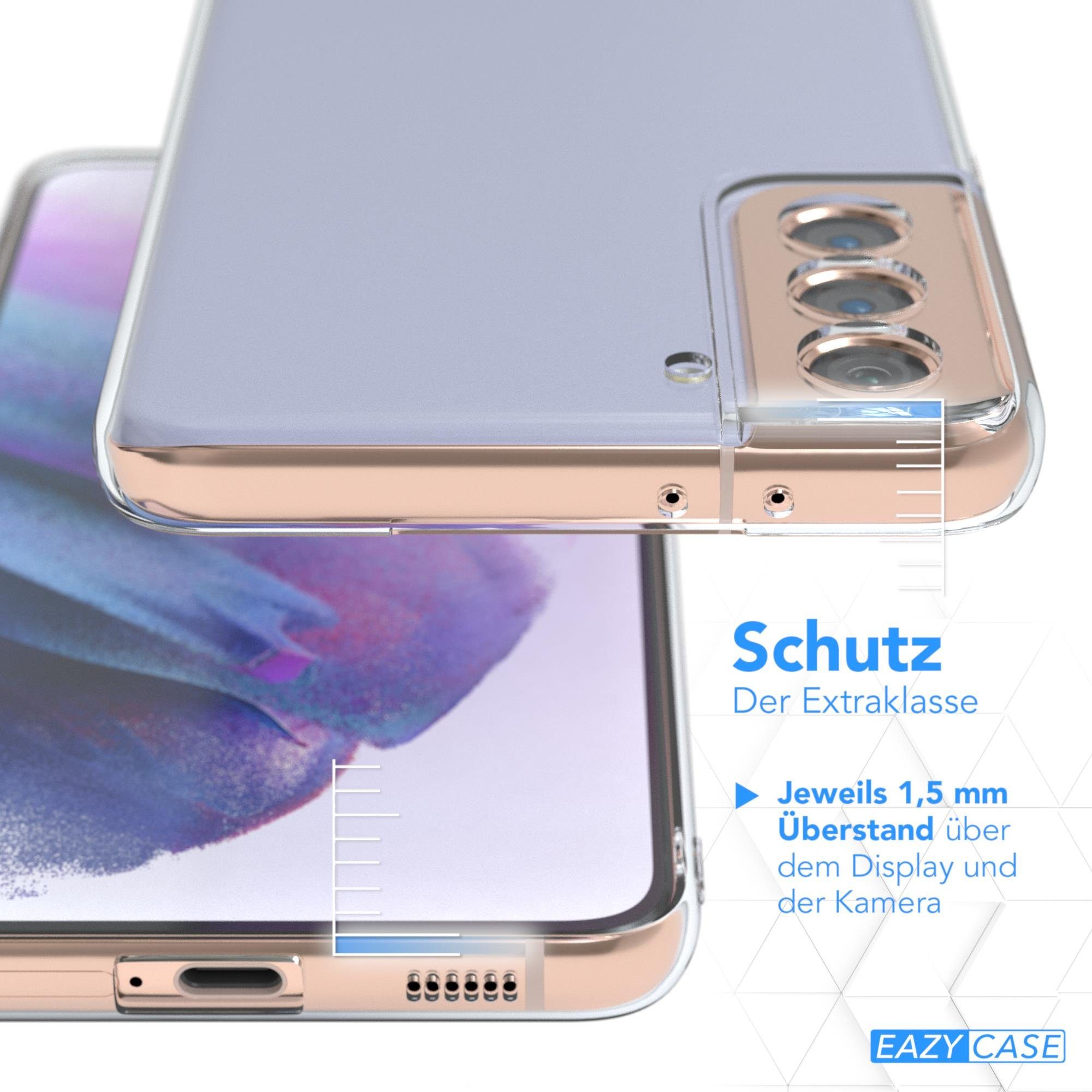 EAZY CASE Handyhülle Slimcover Clear für Samsung Galaxy S21 Plus 5G 6,7 Zoll, durchsichtige Hülle Ultra Dünn Silikon Backcover TPU Telefonhülle Klar
