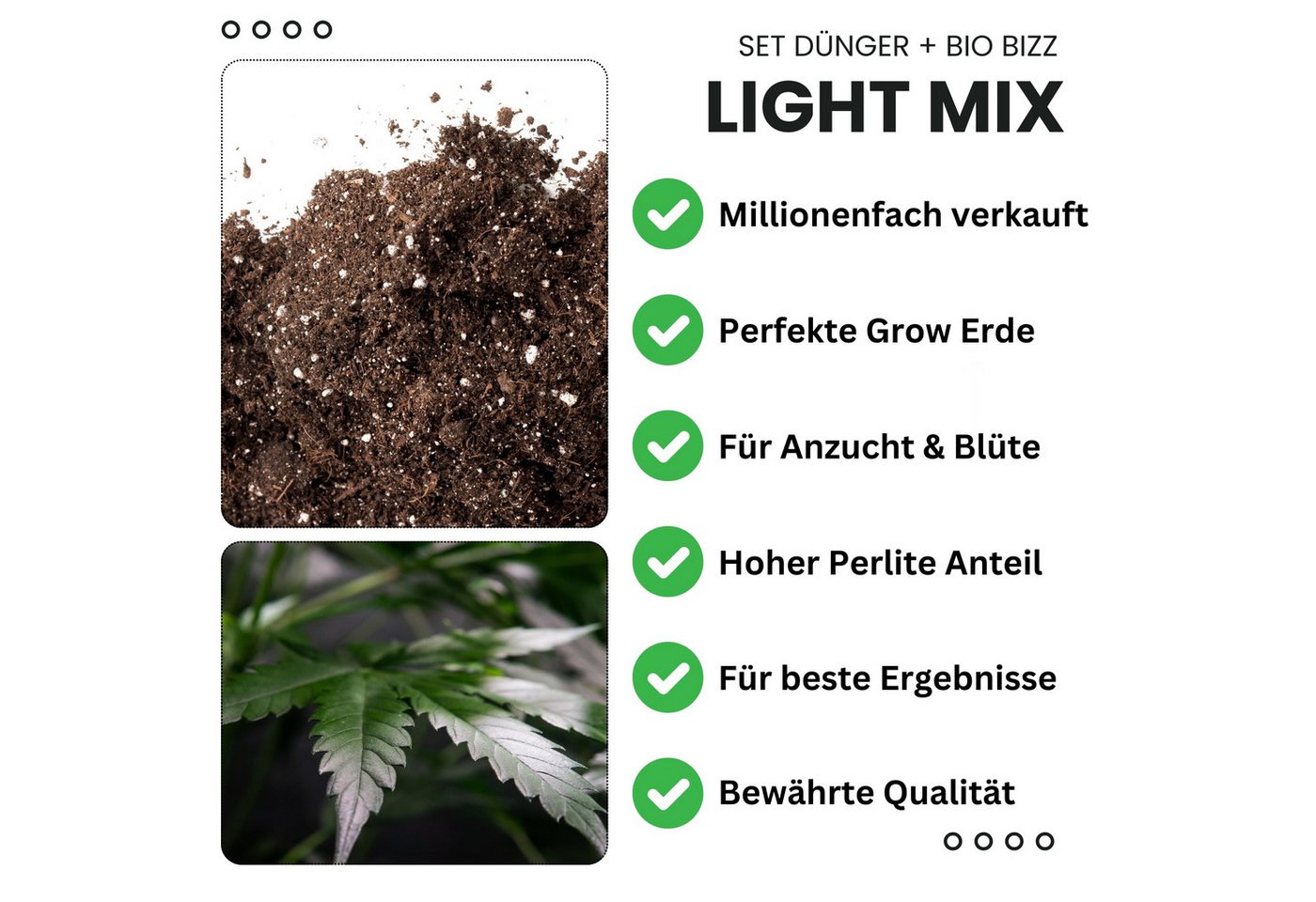 Thumbnail - TronicXL Pflanzerde Light Mix Grow Erde für Cannabis Anzucht Blüte Lightmix Komplett Set, (2-St), Grower Zubehör, mit Pe...