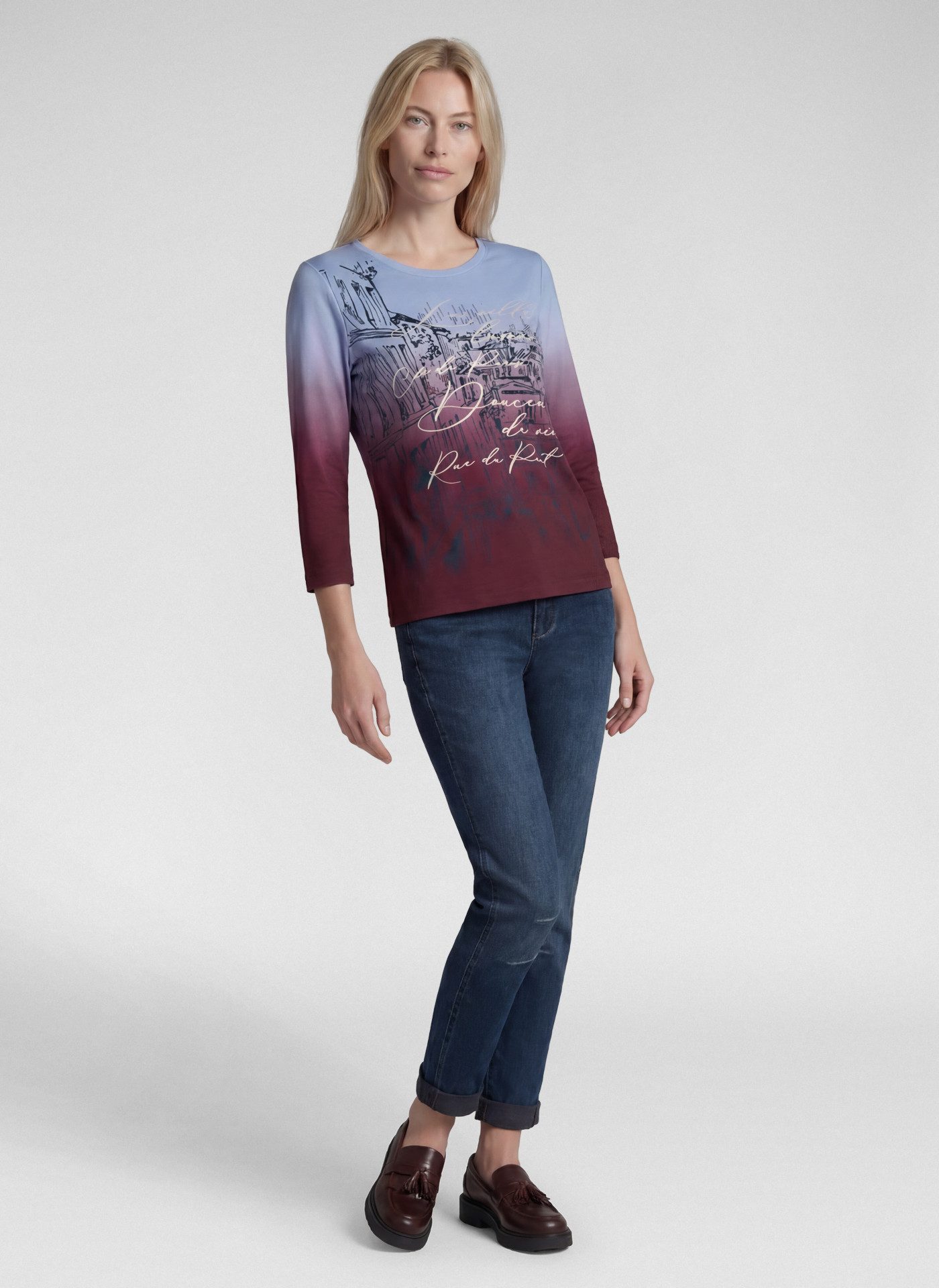 Rabe 3/4-Arm-Shirt mit Farbverlauf und Prints – Bild 4 von 5