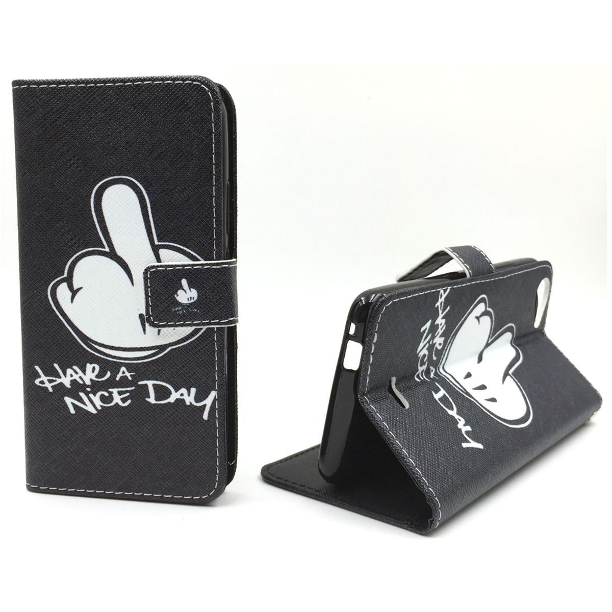 König Design Handyhülle Wiko Rainbow Jam, Wiko Rainbow Jam Handyhülle Bookcover Schwarz