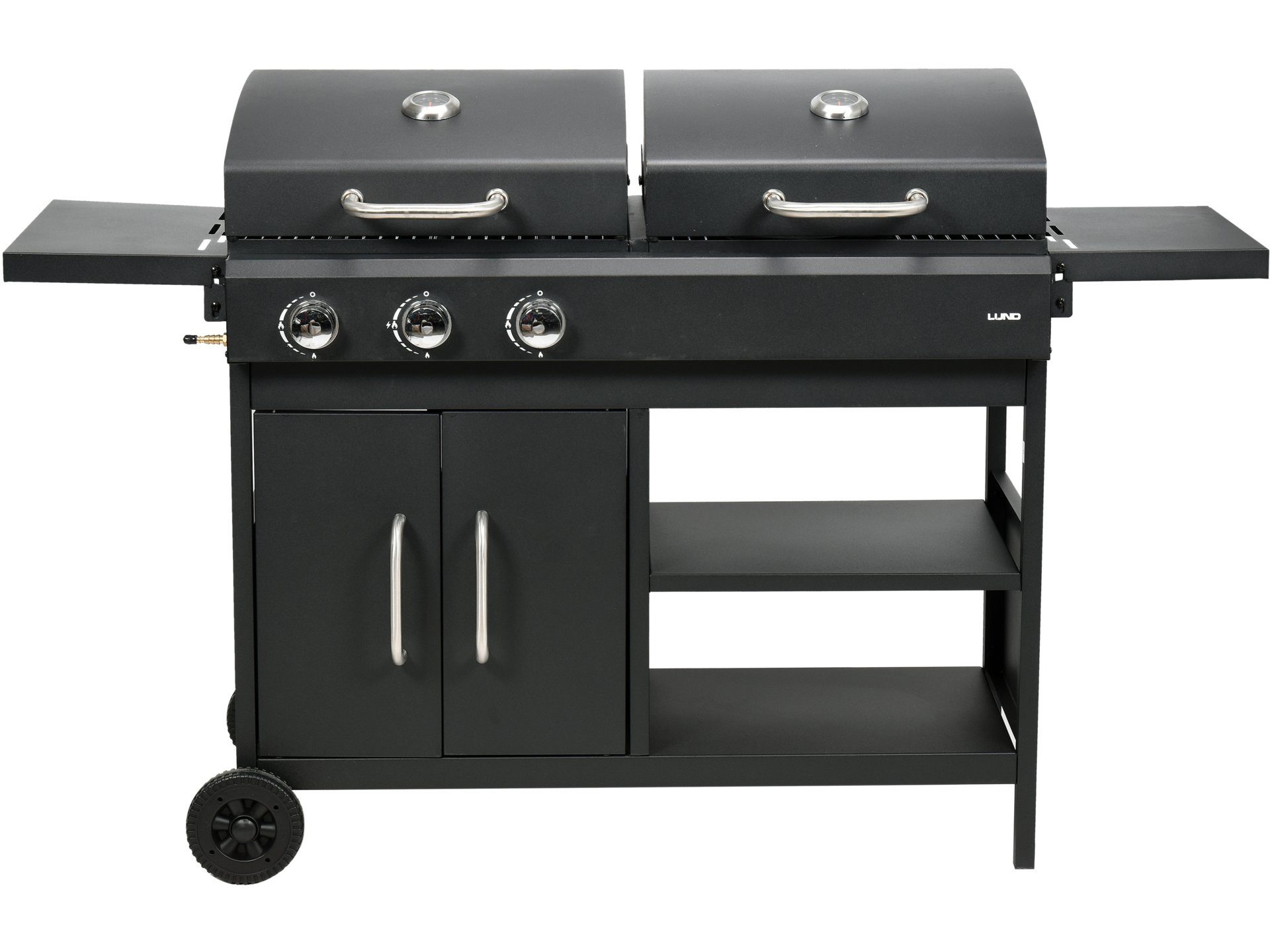 Lund Gasgrill Gasgrill und Holzkohlengrill 8,4kW, 153,5 x 52,8 x 99,5 cm, Gasgrill und Holzkohlengrill 8,4kW, 153,5 x 52,8 x 99,5 cm, Gasgrill und Holzkohlengrill 8,4kW, 153,5 x 52,8 x 99,5 cm
