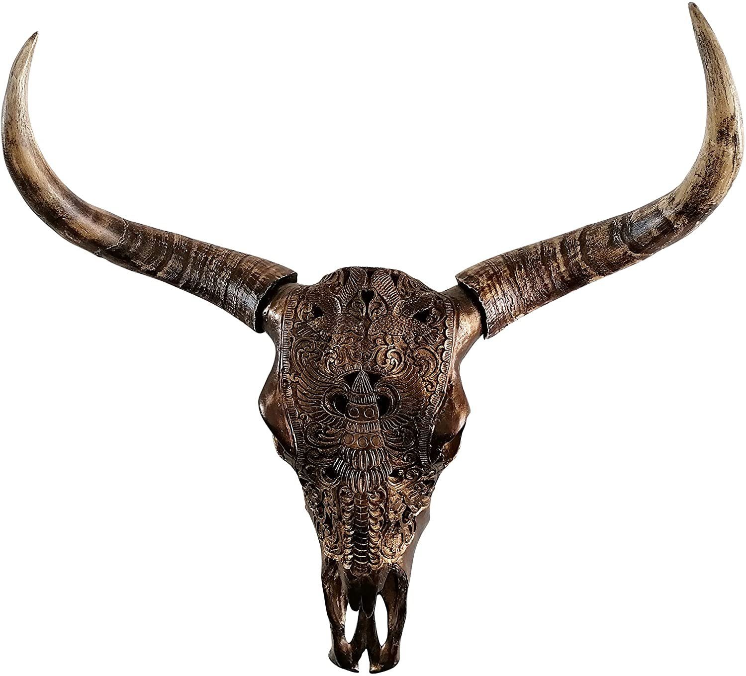 MichaelNoll Wanddekoobjekt Stierkopf Bullenschädel Polyresin Riesig - Wandd günstig online kaufen