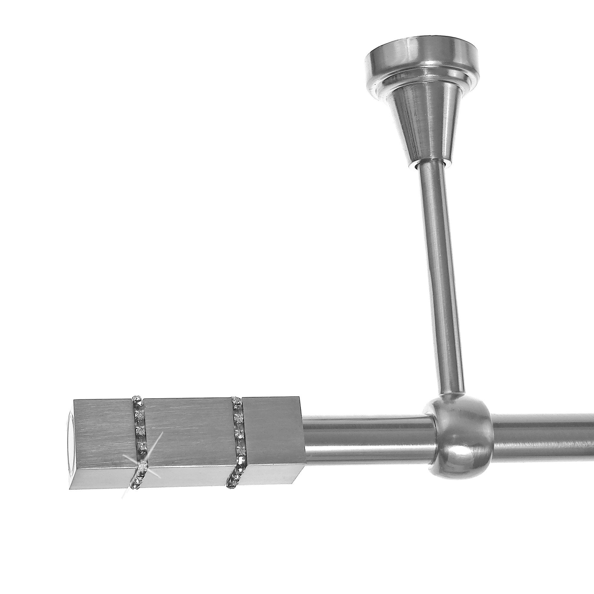 BASIT Gardinenstange Edelstahloptik 19mm mit Deckenträgern günstig online kaufen