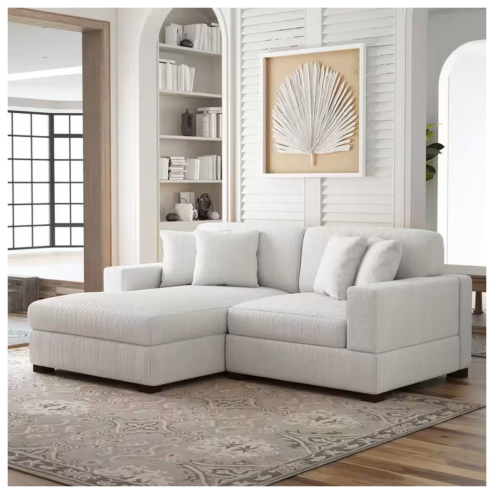 HTI-Living Sofa Couch mit Ottomane Links Xenia Beige, Stück 1 Teile günstig online kaufen