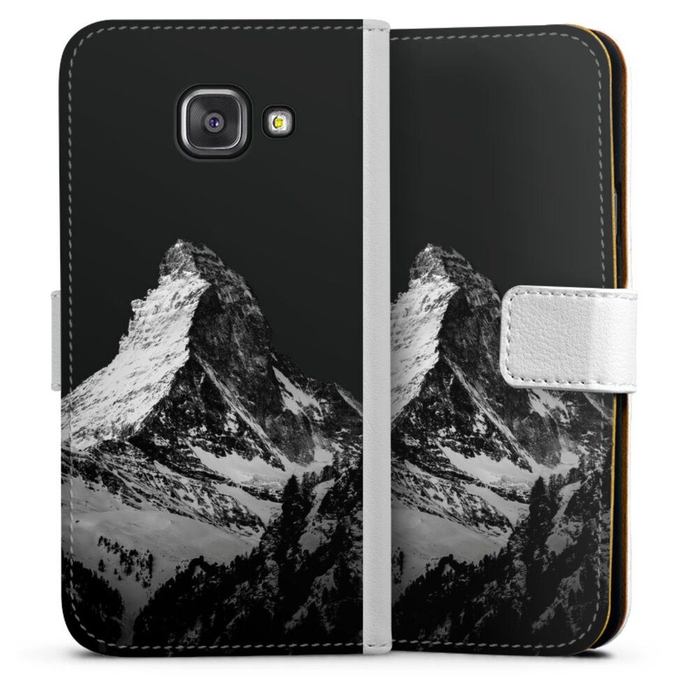 DeinDesign Handyhülle Berg Schnee Alpspitze Snow Capped Mountains Grayscale, Samsung Galaxy A3 (2016) Hülle Handy Flip Case Wallet Cover
