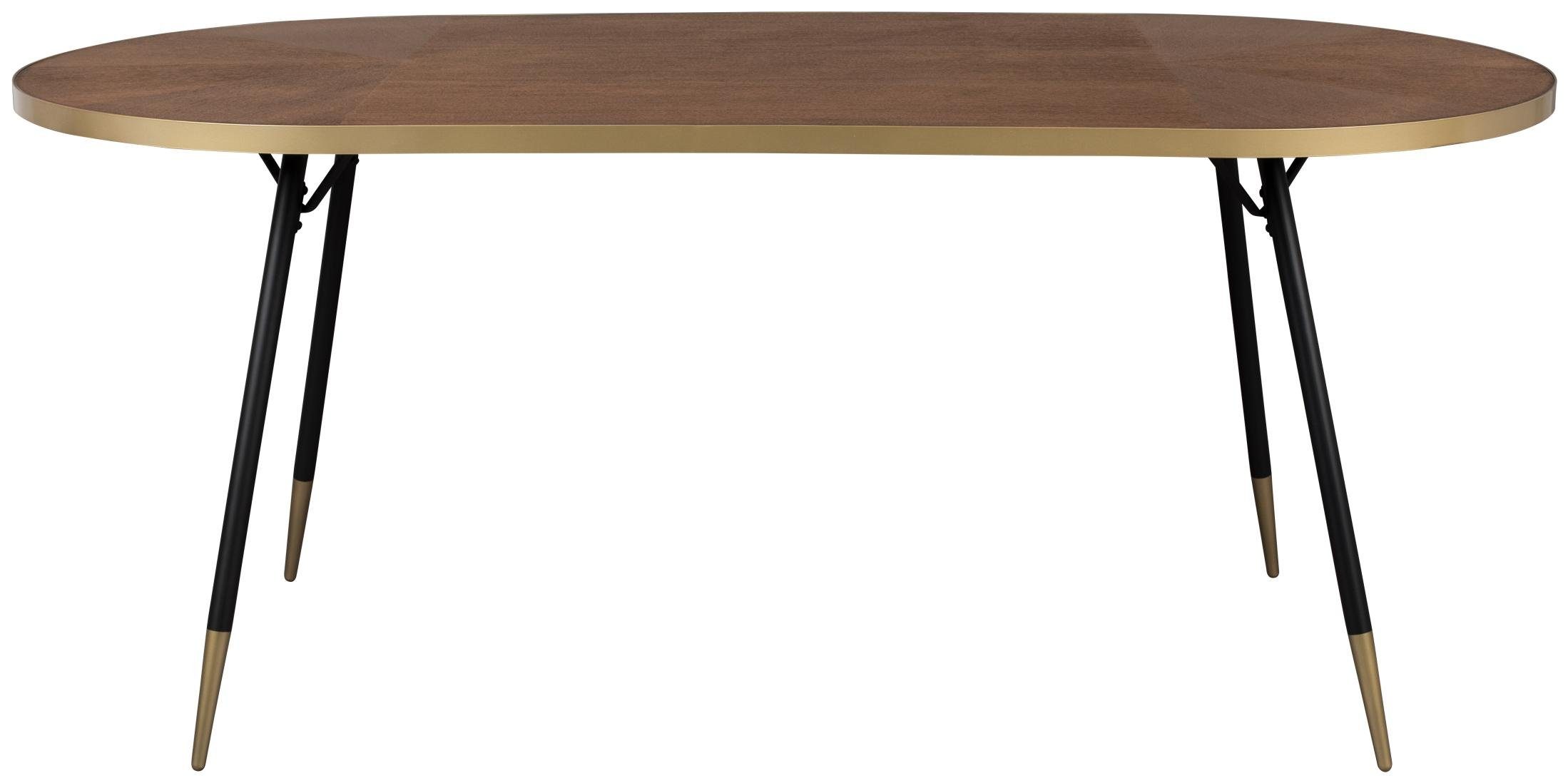 Trendmöbel24 Esstisch Esstisch DENISE 180 x 90 cm Platte oval Walnussfarbig