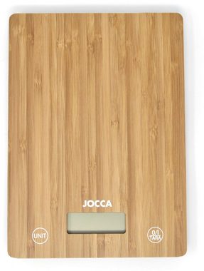 Jocca Küchenwaage elektronische Küchenwaage aus Bambus, LCD Display, bis 5 kg, Tara-Funktion
