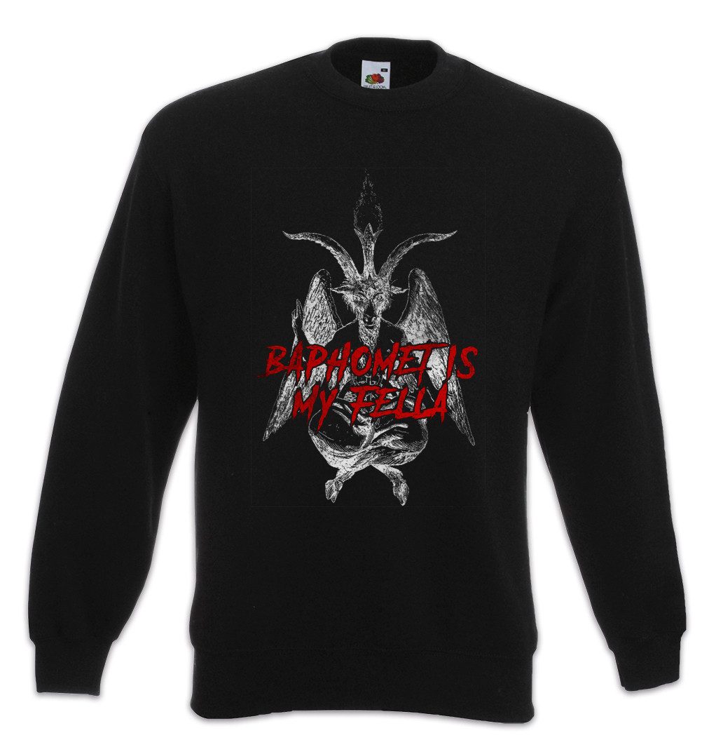 Urban Backwoods Sweatshirt Baphomet Is My Fella Sweatshirt Aleister Pentagram Religion 666 Satan (1-tlg) Crowley Teufel Devil Satanism
