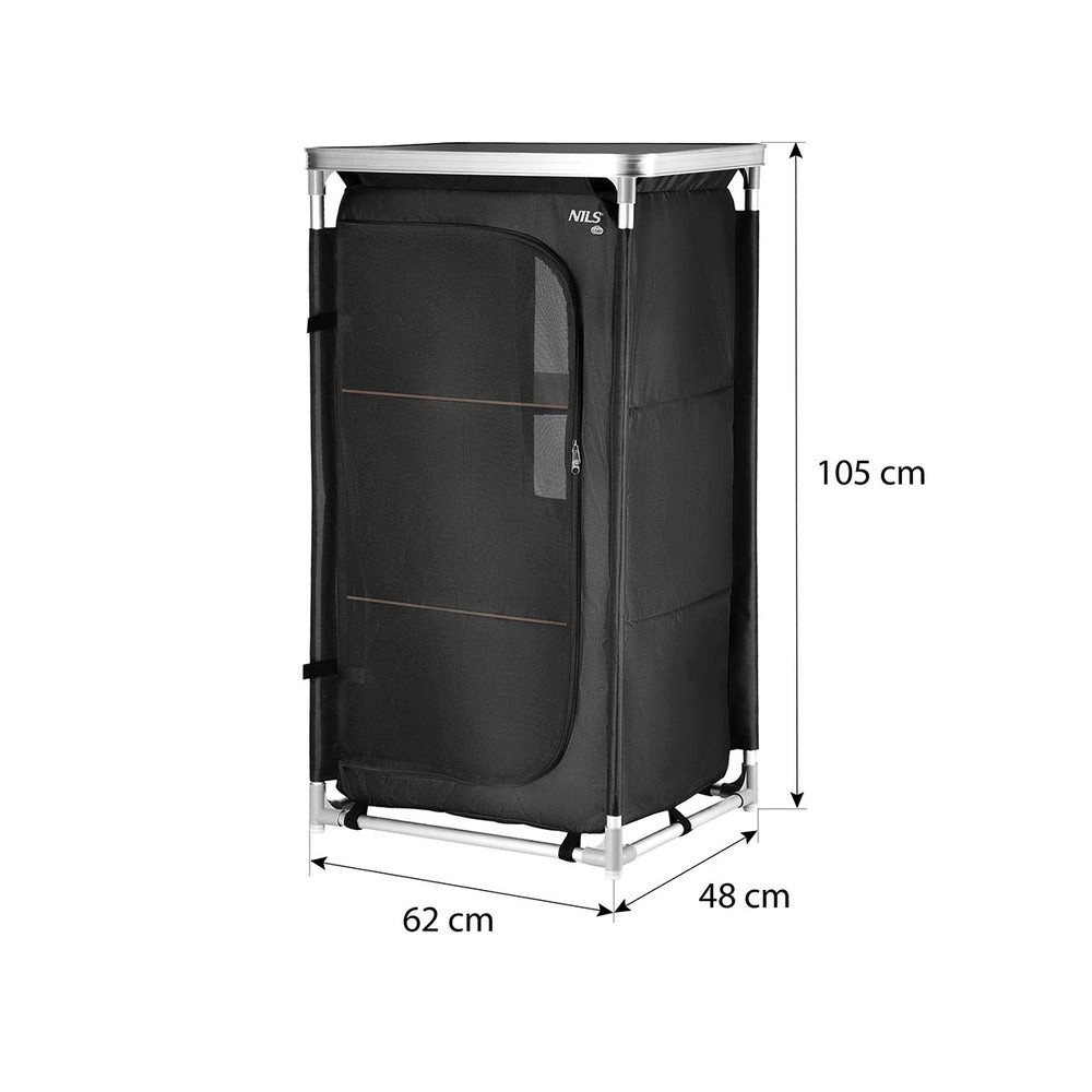 NILS CAMP Campingschrank Outdoor Reiseschrank (Spar-Set, 62 x 48 x 105 cm, 3 Fächer) praktischer und robuster Begleiter für Camping