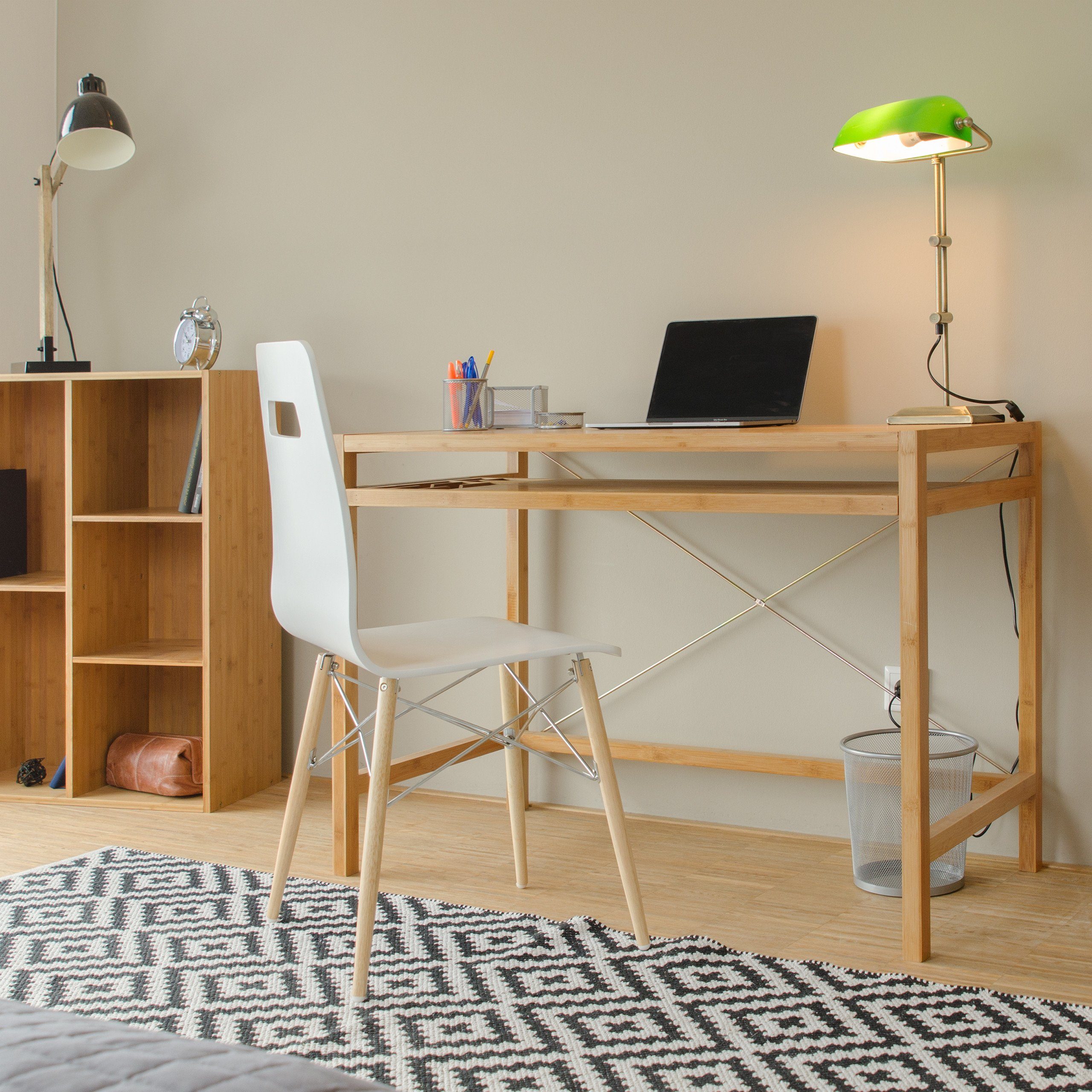 relaxdays Computertisch Holz mit Tastaturauszug günstig online kaufen