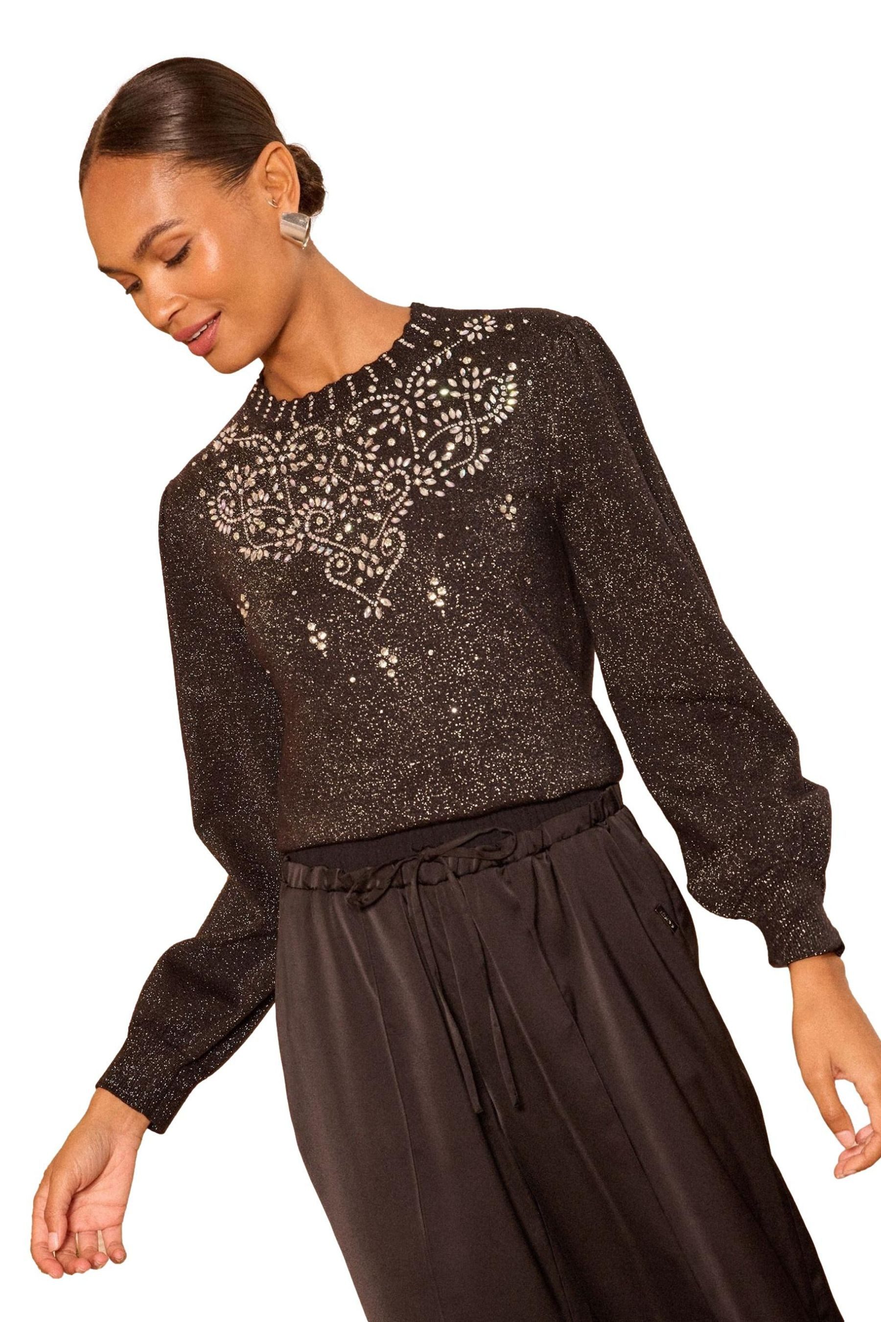 Love & Roses Strickpullover Love & Roses Verzierter Strick-Pullover (1-tlg) günstig online kaufen