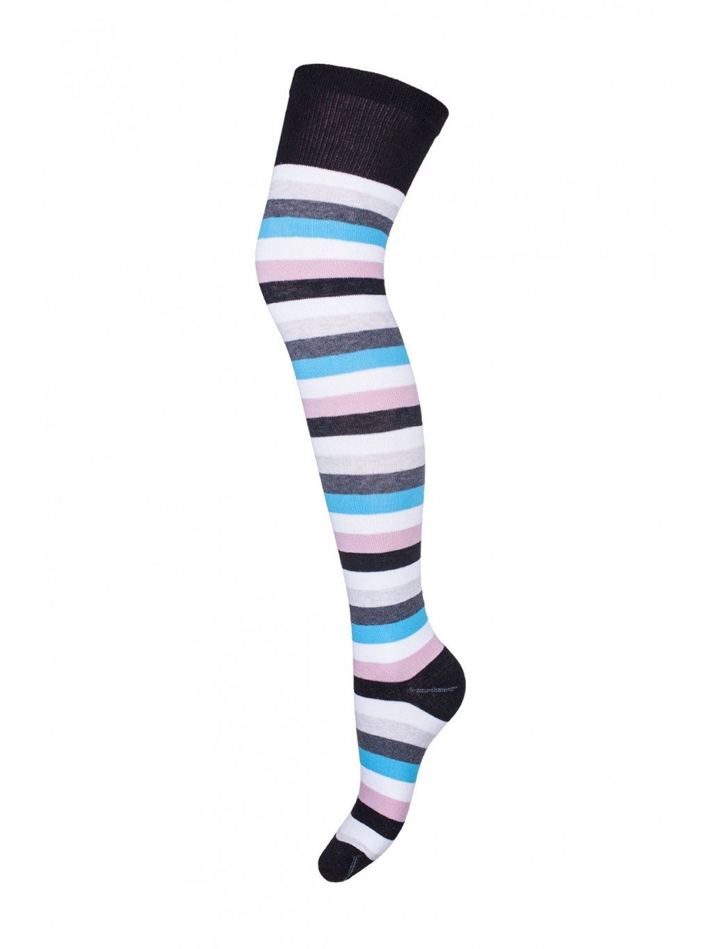 Lycille Overknees elegante Overknees aus Baumwolle 37/41 mit Streifenmuster (1 Paar bestehend aus zwei Гольфыn) flache Nähte, Oberschenkelumfang bis maximal 45cm, Überkniestrümpfe