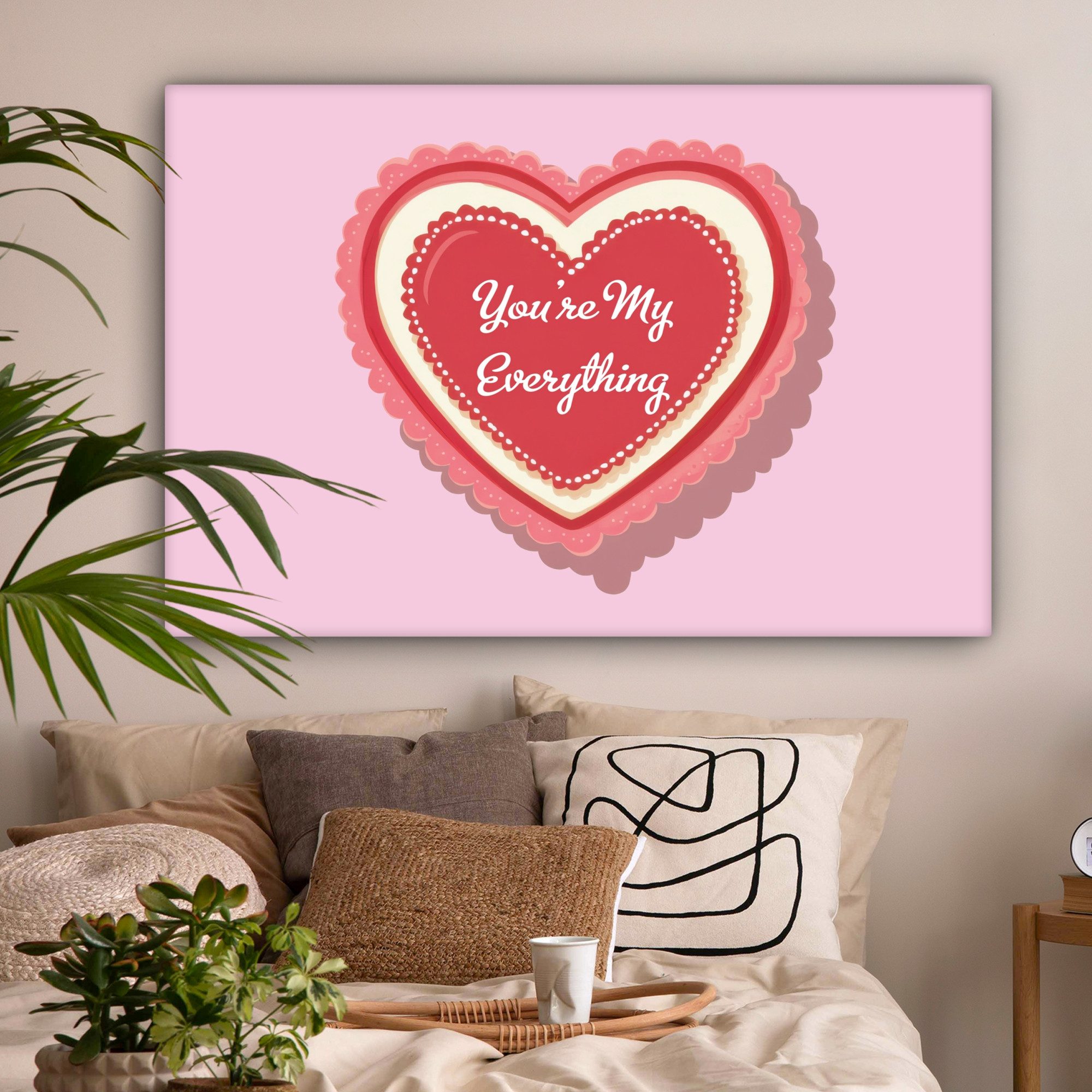 OneMillionCanvasses® Leinwandbild Liebe - Herz - Valentinstag, Fotodruck (1 St), Leinwandbilder XXL Wohnzimmer, Deko Aesthetic 150x100 cm