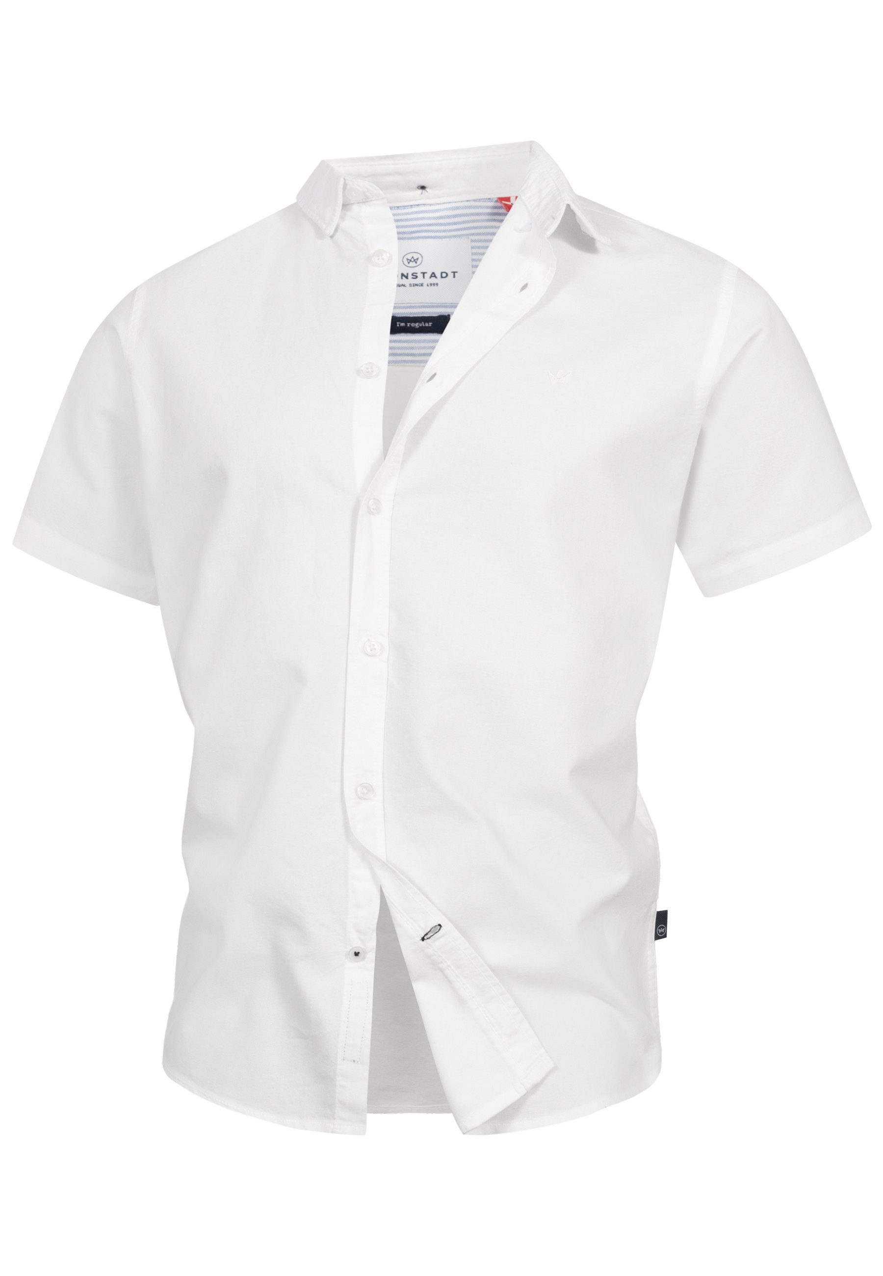 Kronstadt Kurzarmhemd Herren KSAsk Herrenhemd Kurzarm aus hochwertigem Oxford-Gewebe aus 100 % Baumwolle
