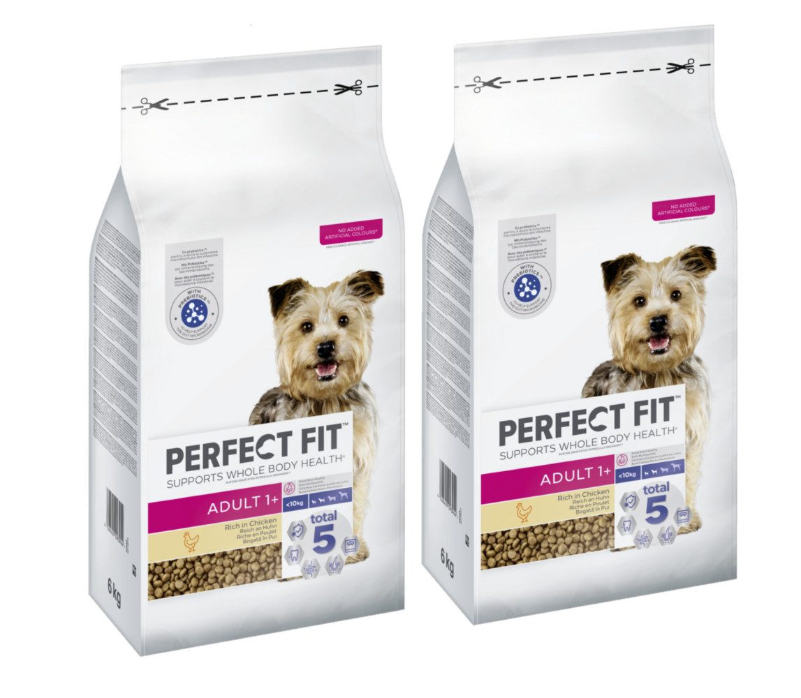 Perfect Fit PERFECT FIT™ Hundefutter Trockenfutter Adult <10kg Huhn 2 x 6kg, Trockenfutter für: Hunde