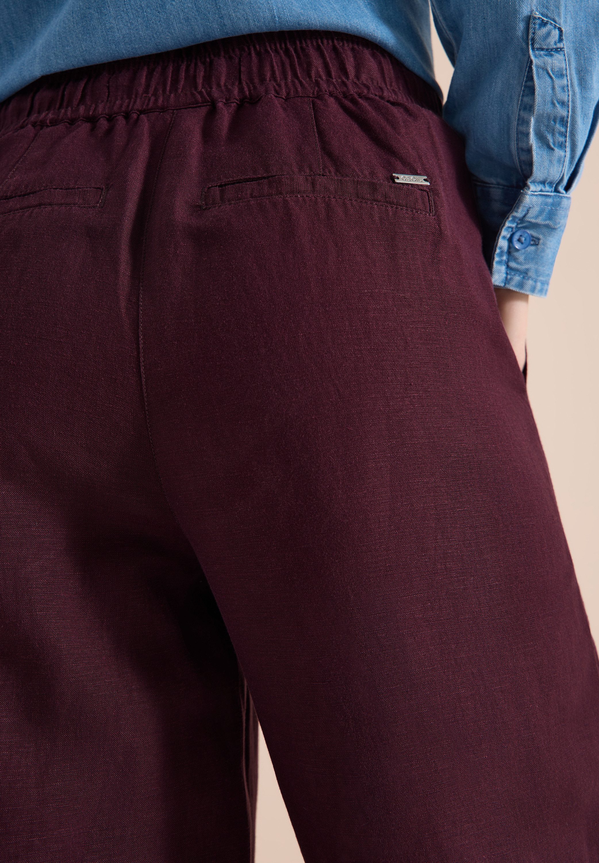CECIL Stoffhose Style Neele mit Gummizug und aus Leinen-Viskose-Mix