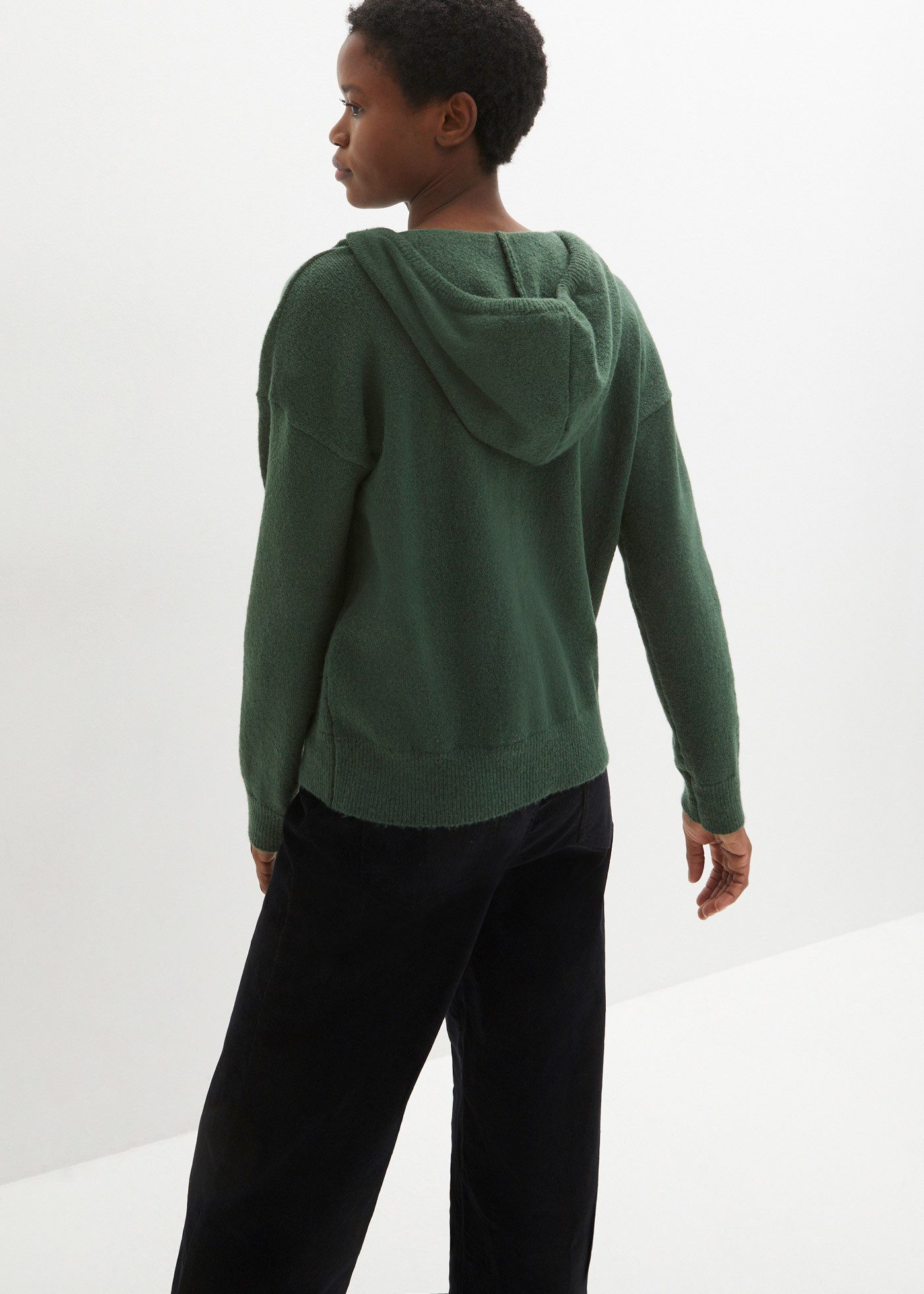 bonprix Strickpullover mit Kapuze, Langarm, lässige Passform günstig online kaufen