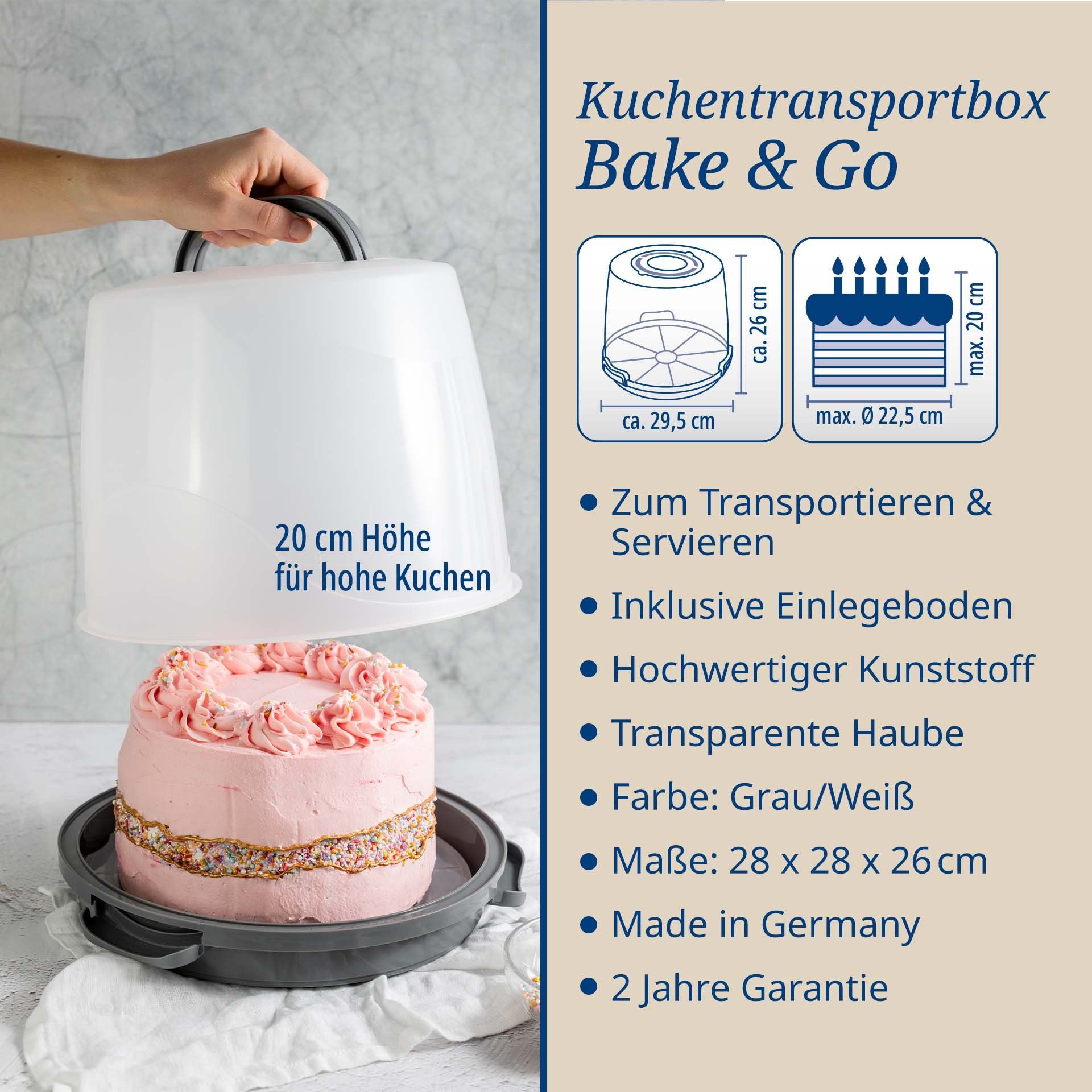 Dr. Oetker Küchenhelfer Kuchentransportbox extra hoch, rund, Platz für 20 cm hohe Kuchen und Torten – Bild 2 von 5