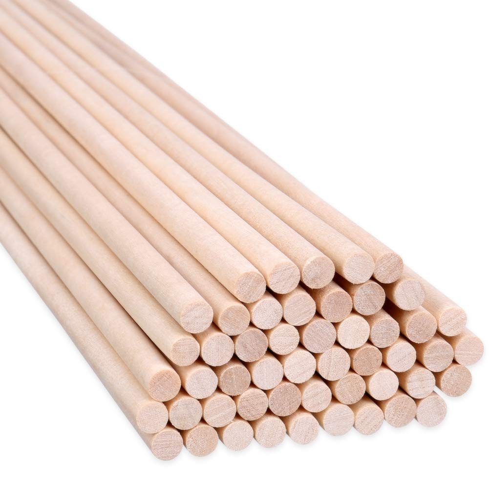 H&S Kantholz 100 Holzstäbe, 30cm Длина, 6mm Durchmesser, (1-tlg), 100 Holzstäbe, 30cm x 6mm, ultrasanft, rund