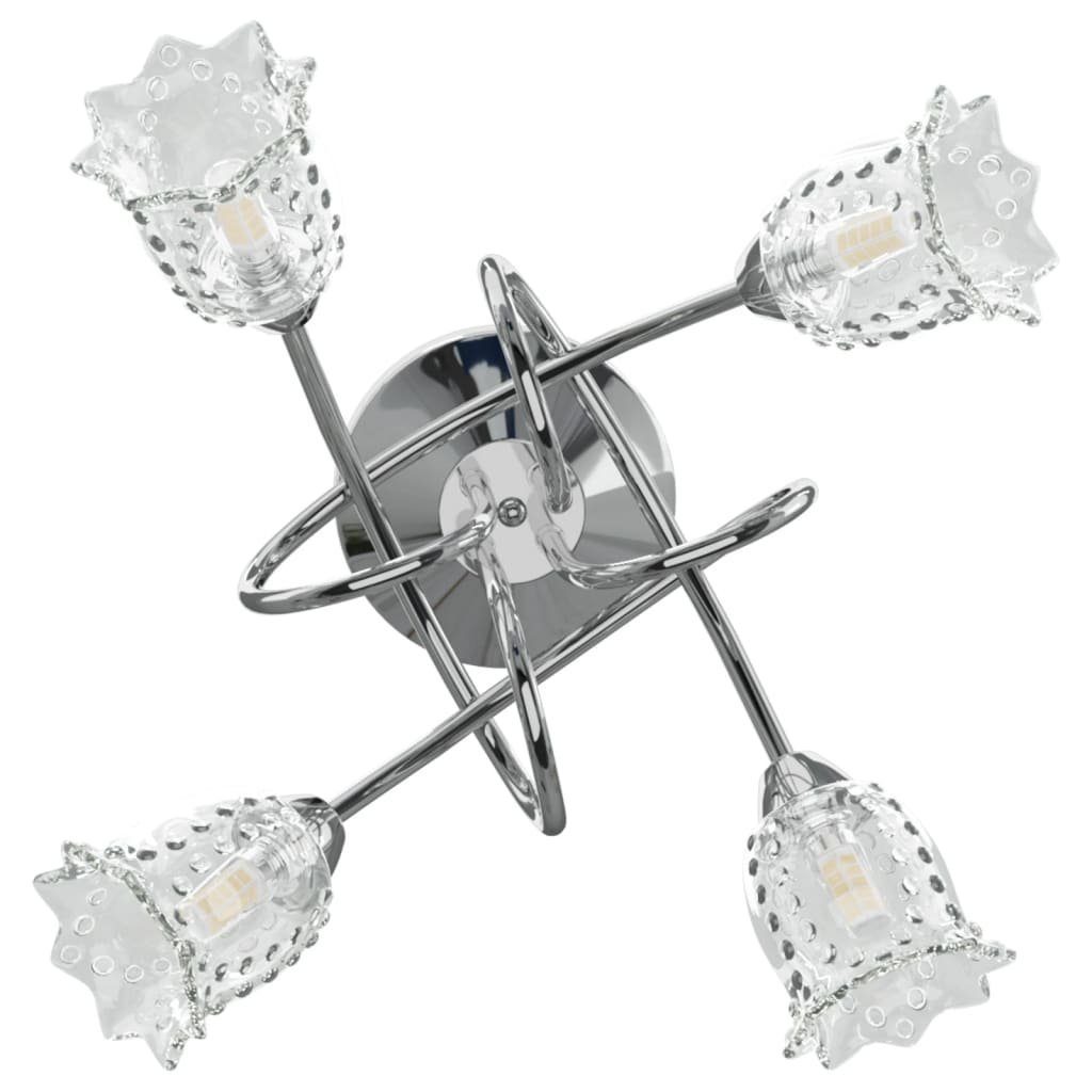 vidaXL Steckdose Deckenleuchte G9 4 für Glasschirmen Blumenform LEDs mit in