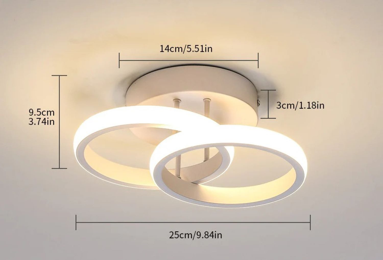 Goeco LED Deckenleuchte 2 Birnen, Runde günstig online kaufen