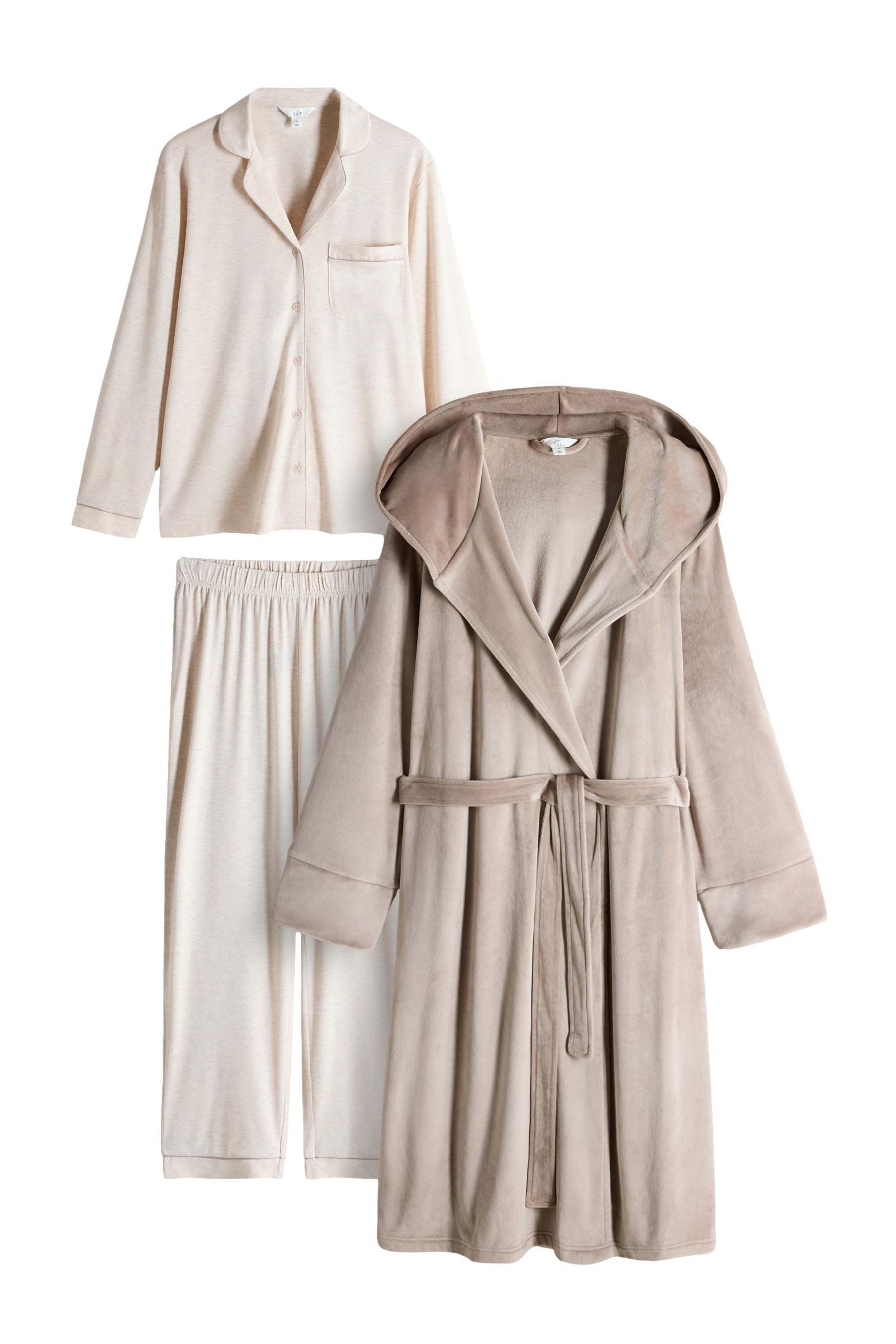 The Set Pyjama The Set Schlafanzug und Morgenmantel, 3er-Pack (3 tlg) günstig online kaufen