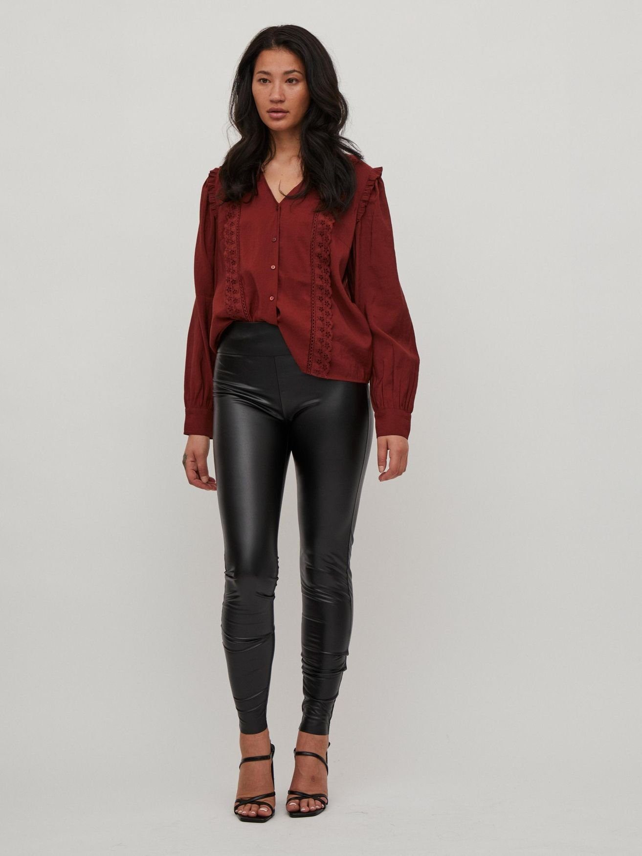 Vila Lederimitathose VIBARB COATED HW LEGGING günstig online kaufen