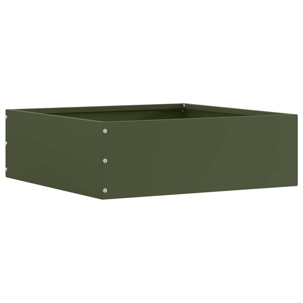 vidaXL Beetumrandung Raseneinfassung 6 Stk. 40 x 40 x 13 cm Stahl Olive Grün
