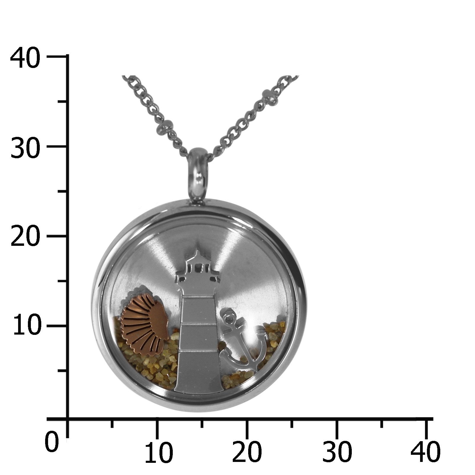OSTSEE-SCHMUCK Kette mit Anhänger - Leuchtturm 23 mm - Edelstahl - ohne Ste günstig online kaufen