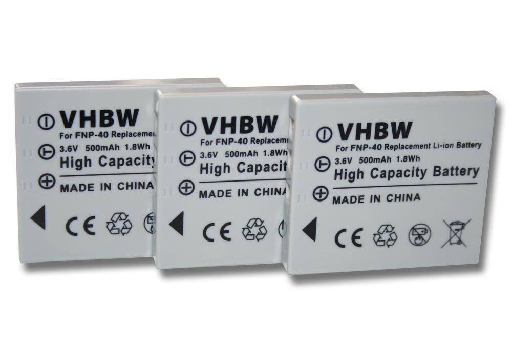 vhbw kompatibel mit Braun D-830, D-808, D-75i, D-12 Kamera-Akku Li-Ion 500 mAh (3,6 V)