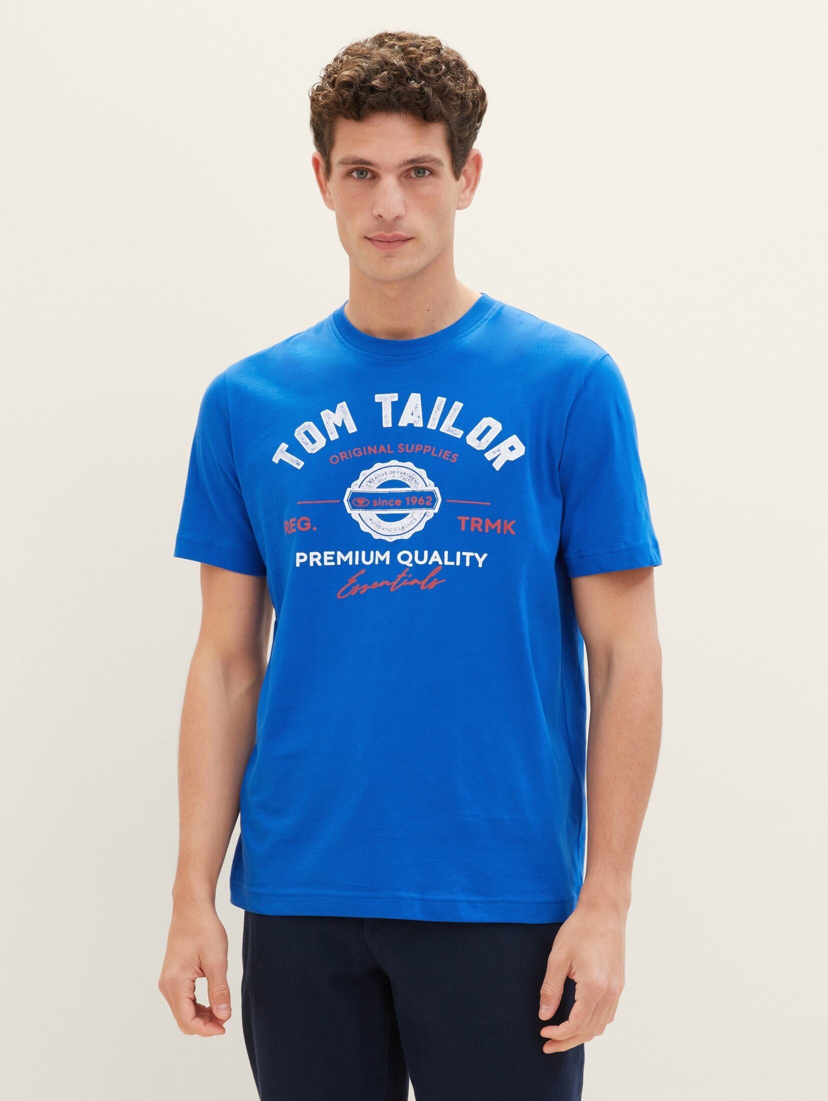 Print Logo TAILOR mit sure T-Shirt blue T-Shirt TOM