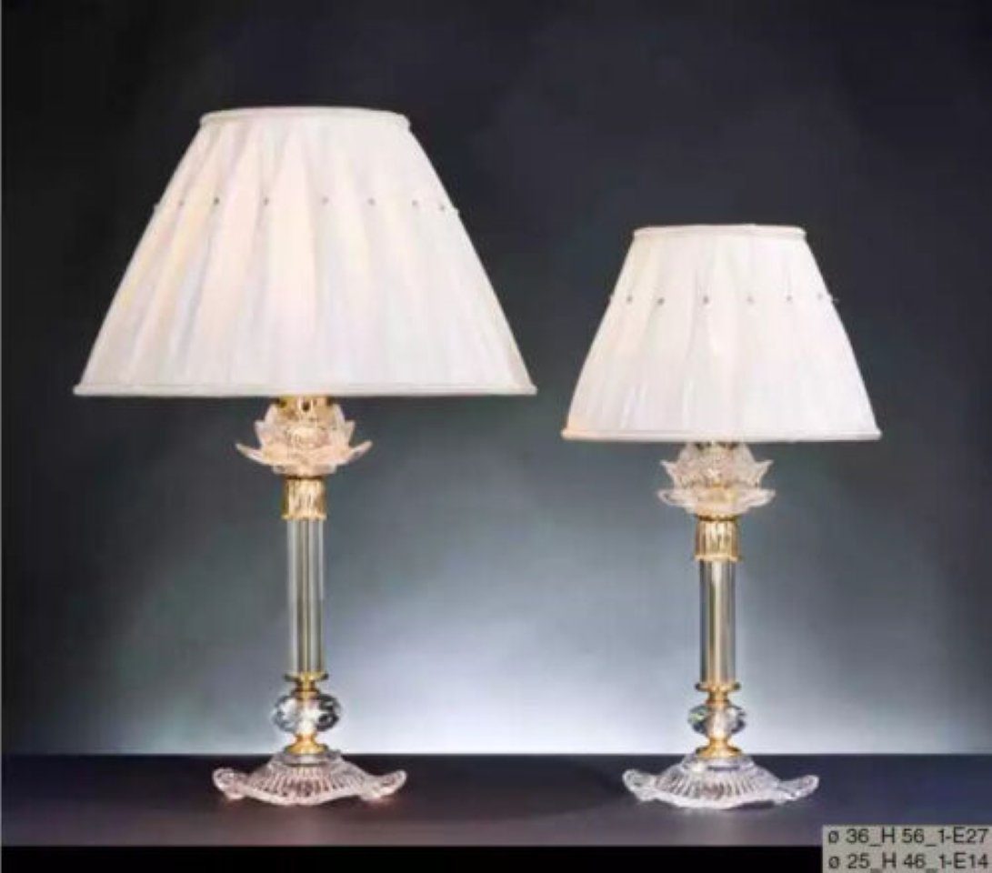JVmoebel Tischleuchte Weiße Klassische Kristall Stehlampe Antik Stil Kronleuchter Tischlampe, Made in Italy