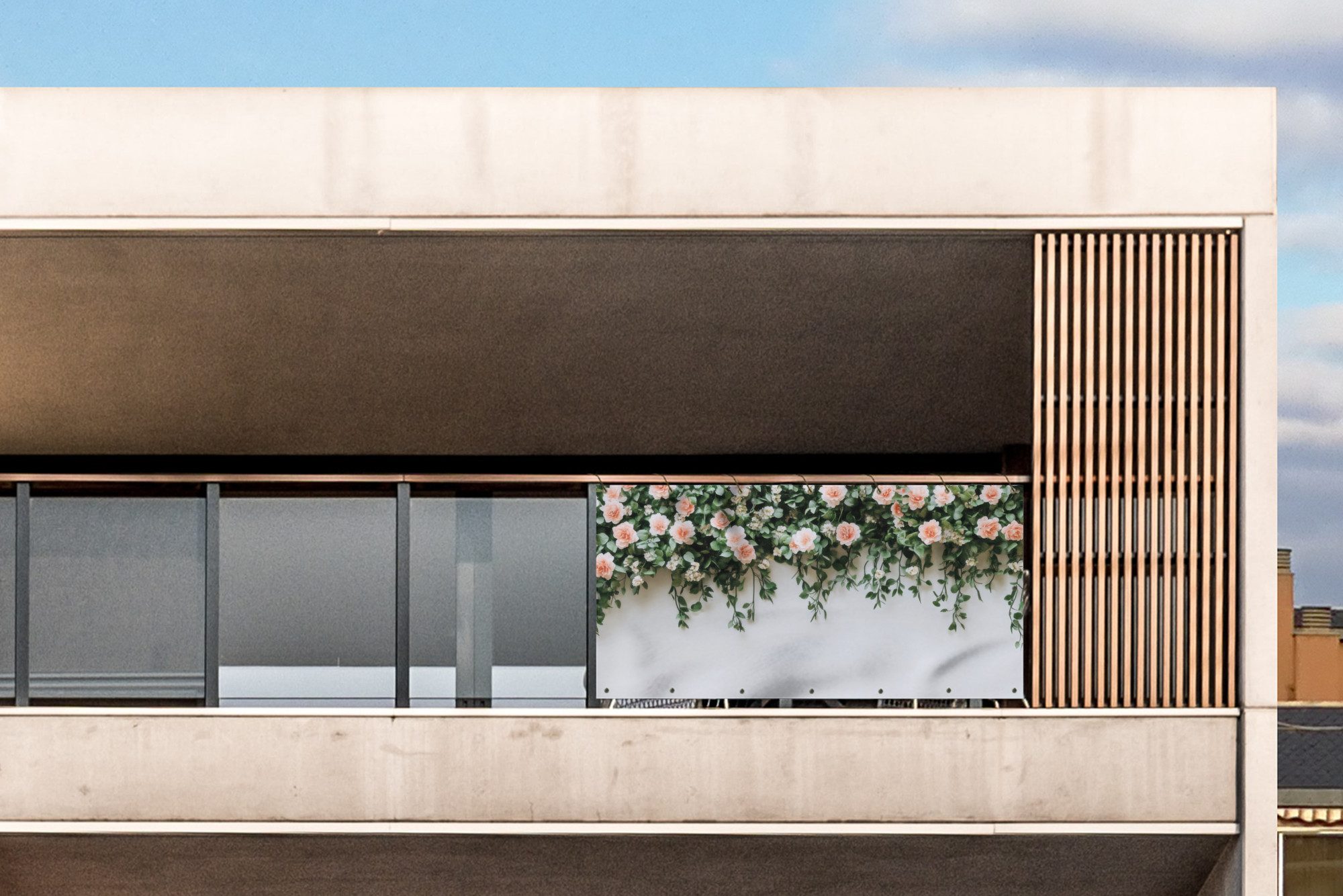 MuchoWow Balkonsichtschutz Blumen - Wand - günstig online kaufen