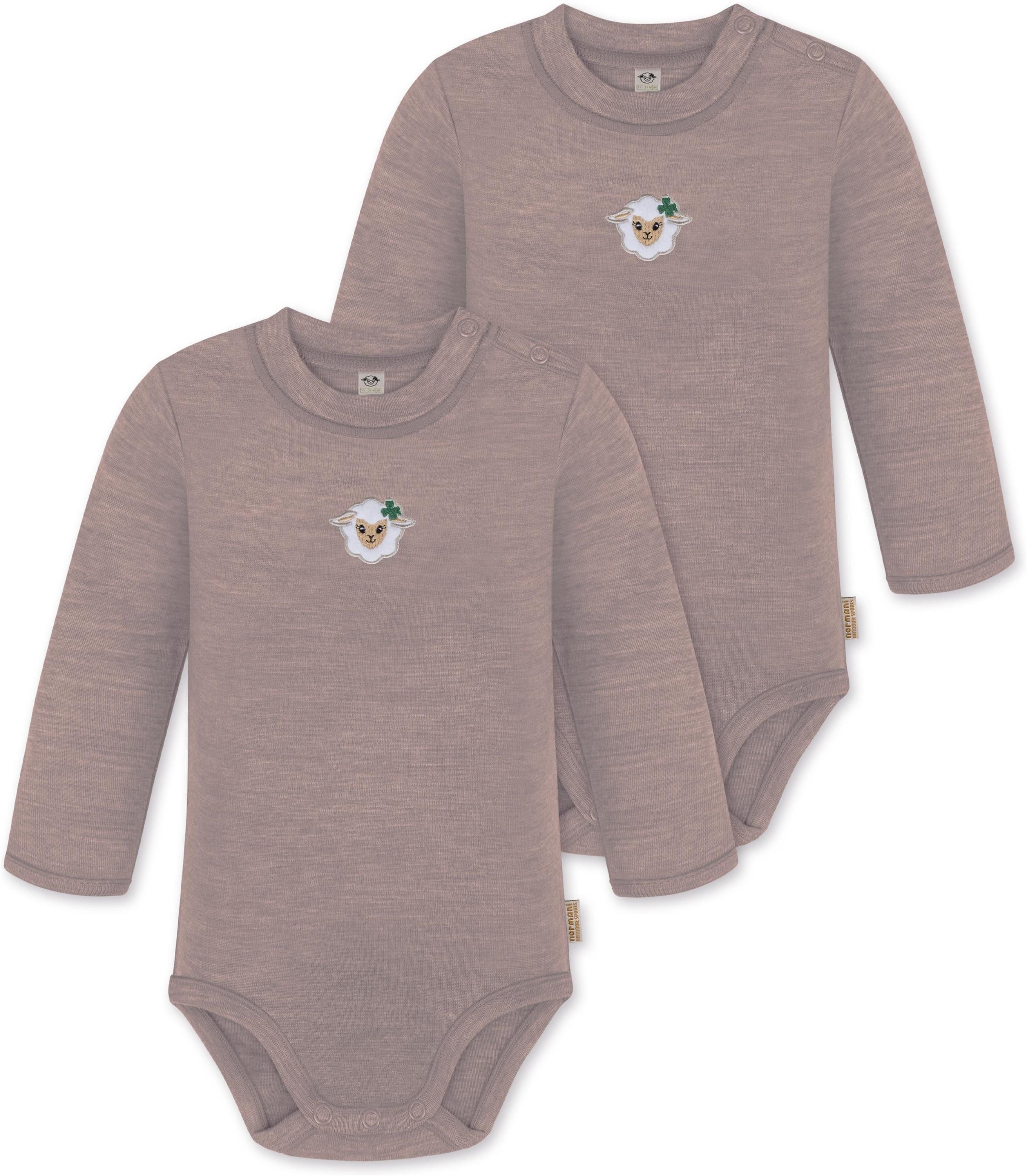 normani Langarmwickelbody 2er Pack Baby Merino Langarmbody Tuai Multirabatt Baby Body Babyanzug mit Knopf aus 100 % Merinowolle