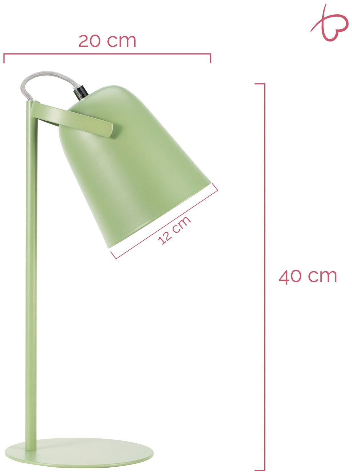 Pauleen Schreibtischlampe ohne Pistachio, E14, Softgrün Metall Leuchtmittel, True