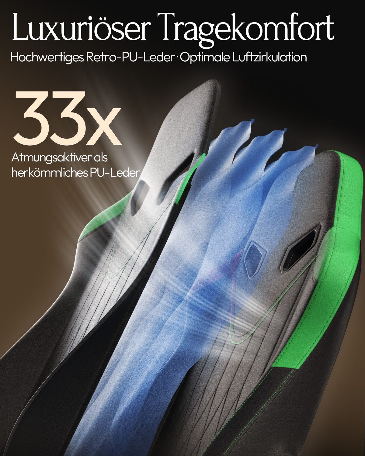 Dowinx Gaming-Stuhl mit Massagefunktion, Ergonomisch Gaming Sessel mit Lendenwirbelstütze (Packung), Gaming Chair bis 135 kg Höhenverstellbar für Erwachsene