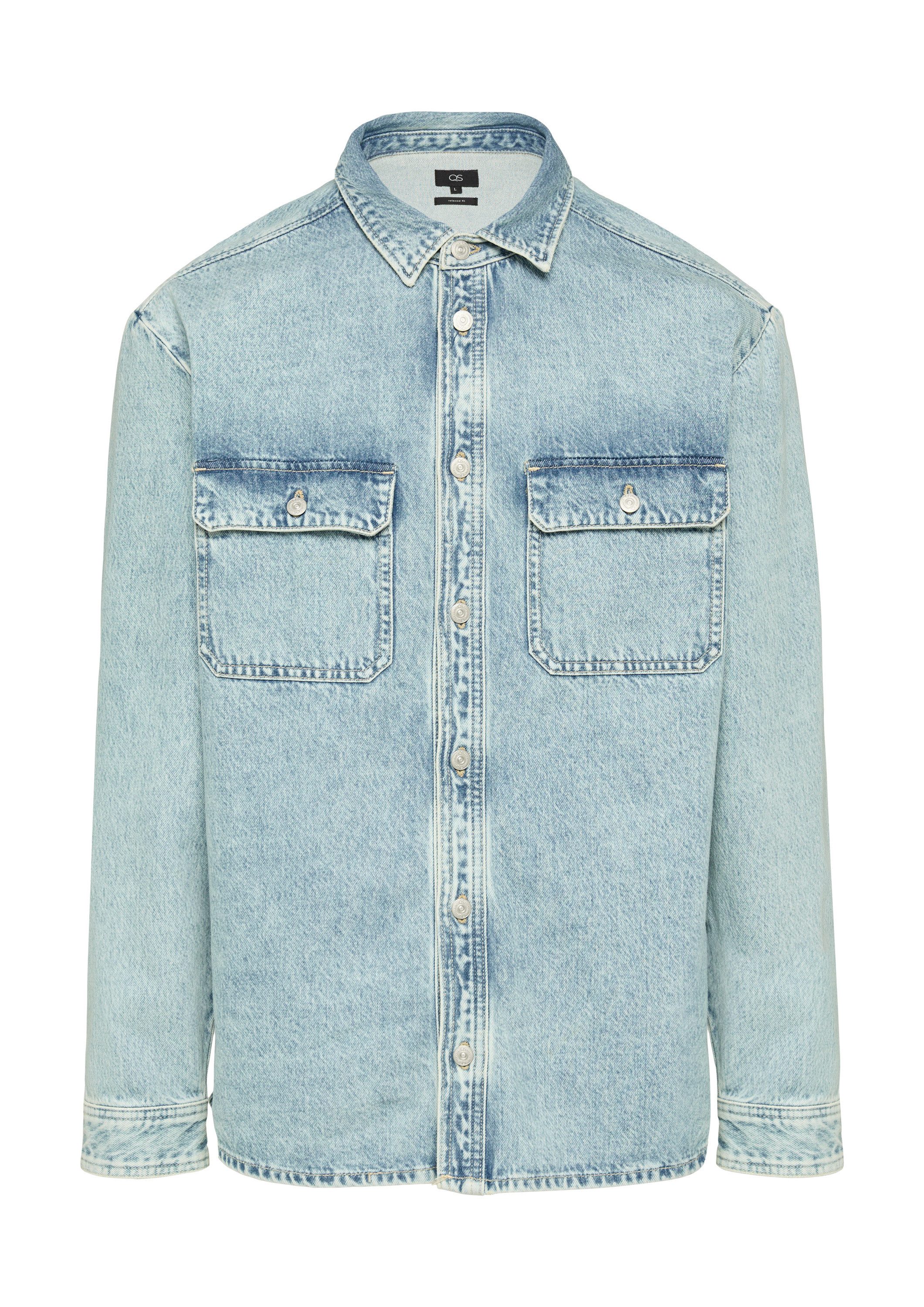 QS Hemdjacke Hemd Denim-Overshirt mit aufgesetzten günstig online kaufen