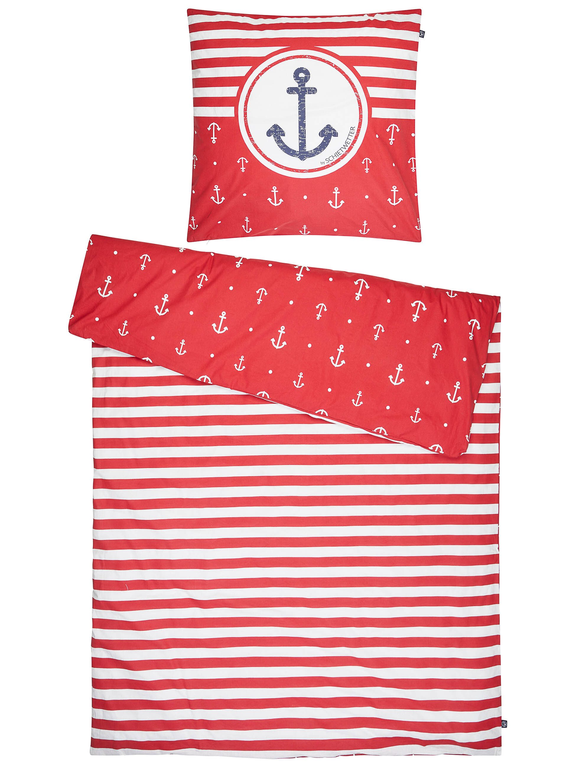 Schietwetter Bettwäsche Bettwäsche "Anker & Streifen" günstig online kaufen