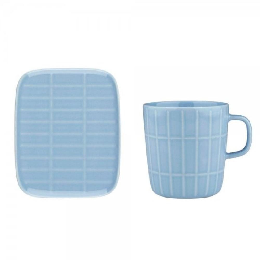 Marimekko Tasse Becher und Тарелки Oiva Tiiliskivi Light Blue (2-teilig)