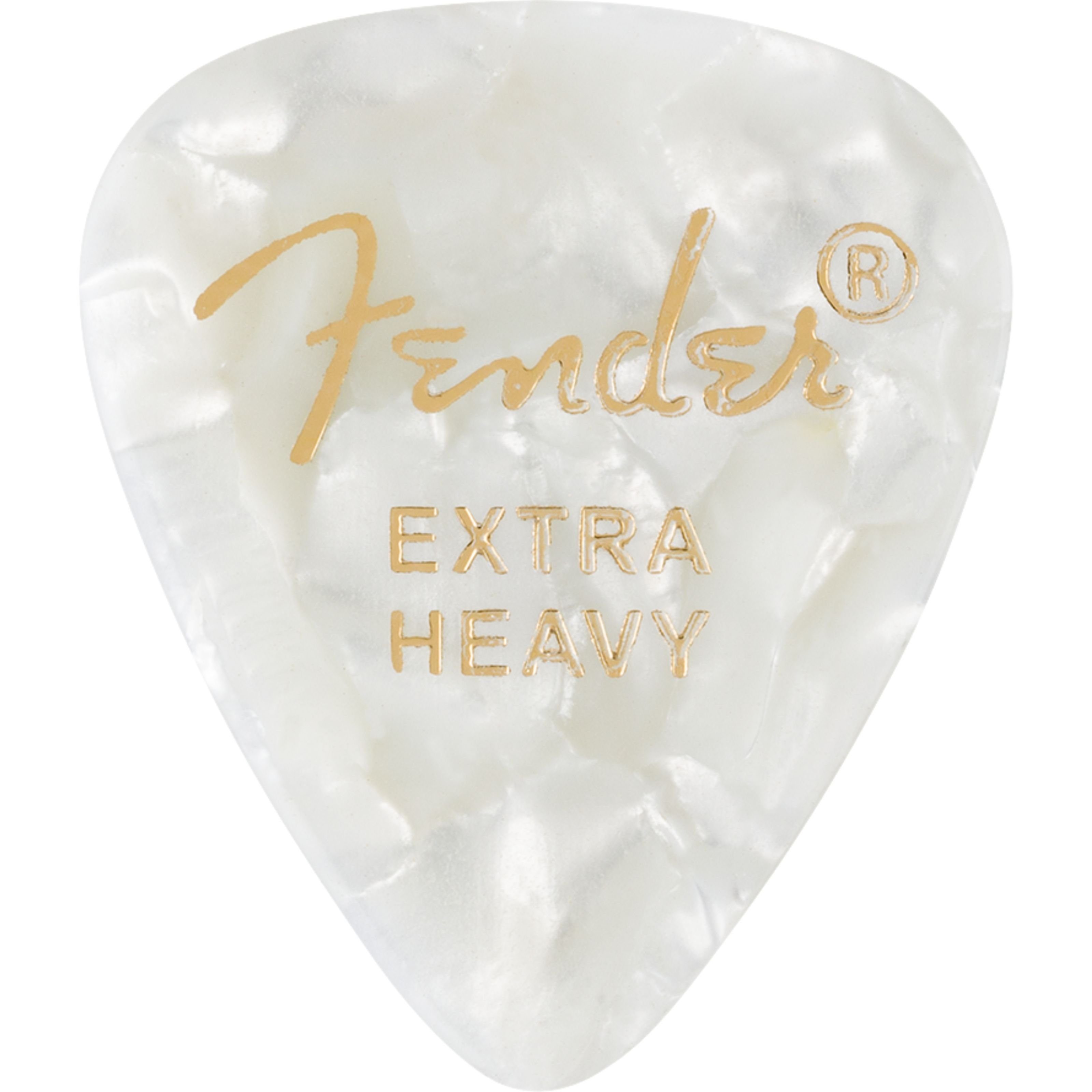 Fender Plektrum, Picks 351 White Moto extra heavy - Plektren Set
